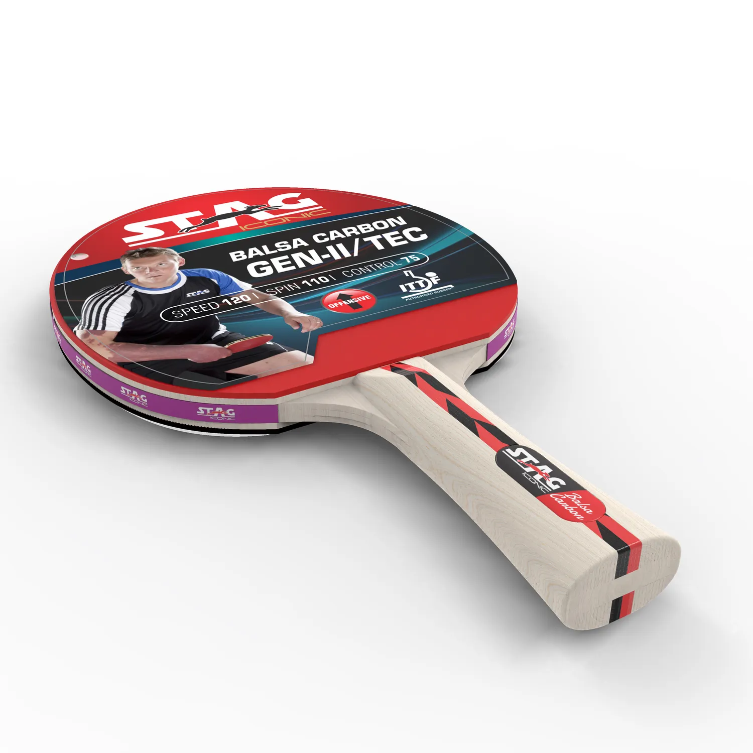 Stag Iconic Balsa Carbon Gen 2 Tischtennisschläger Hülle Tempo