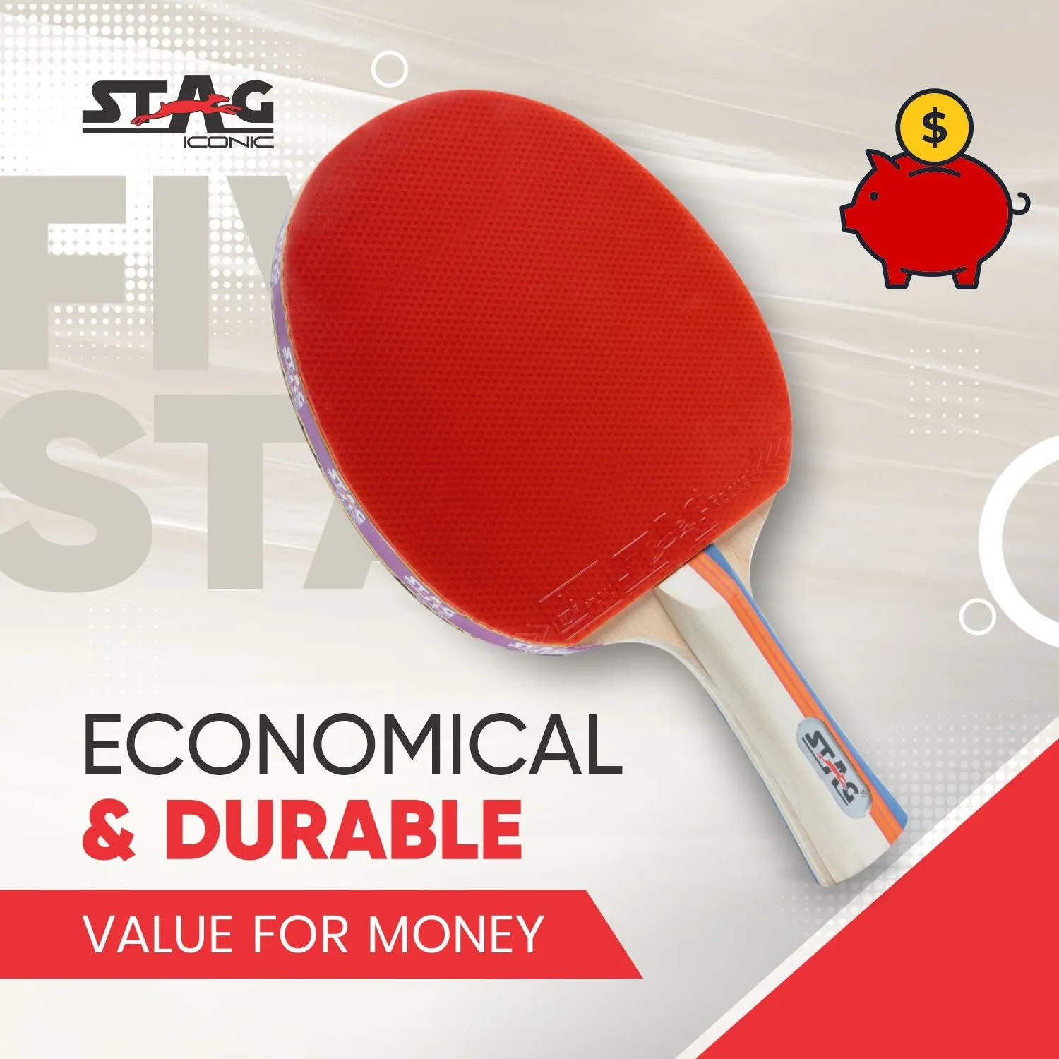 Stag Iconic 5 Star Tischtennisschläger mit Spinbelag