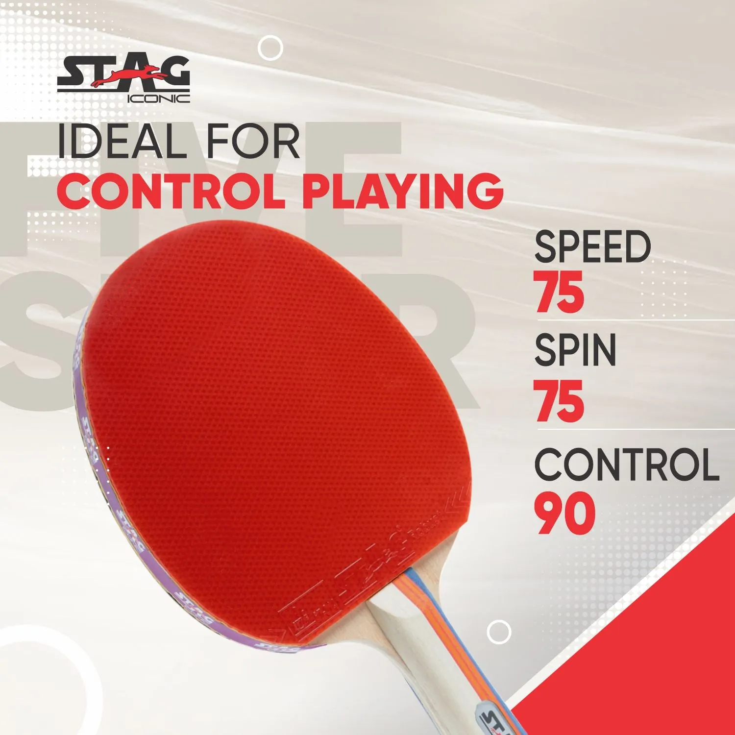 Stag Iconic 5 Star Tischtennisschläger mit Spinbelag