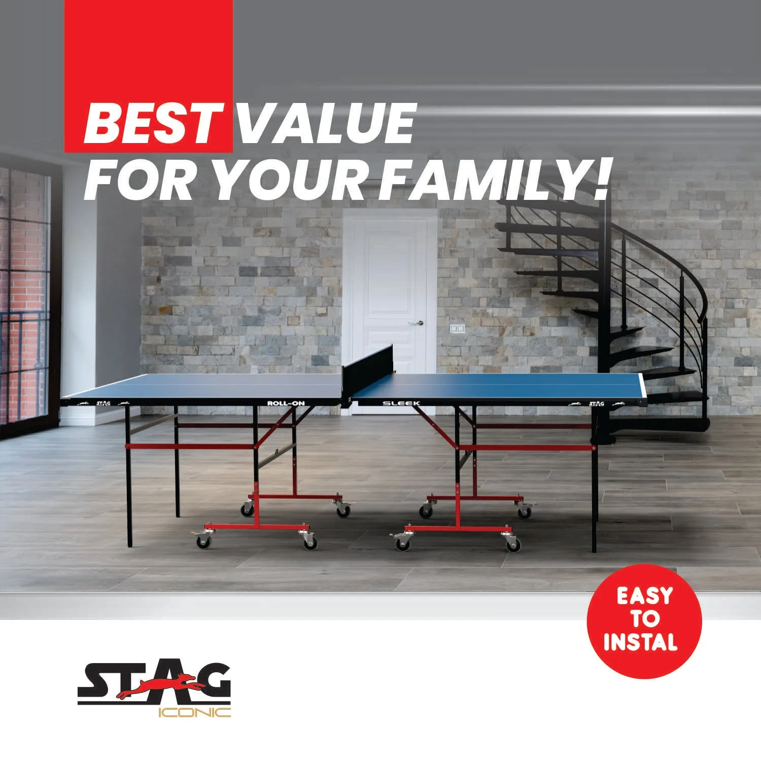 Stag Iconic Sleek Tischtennisplatte Profi