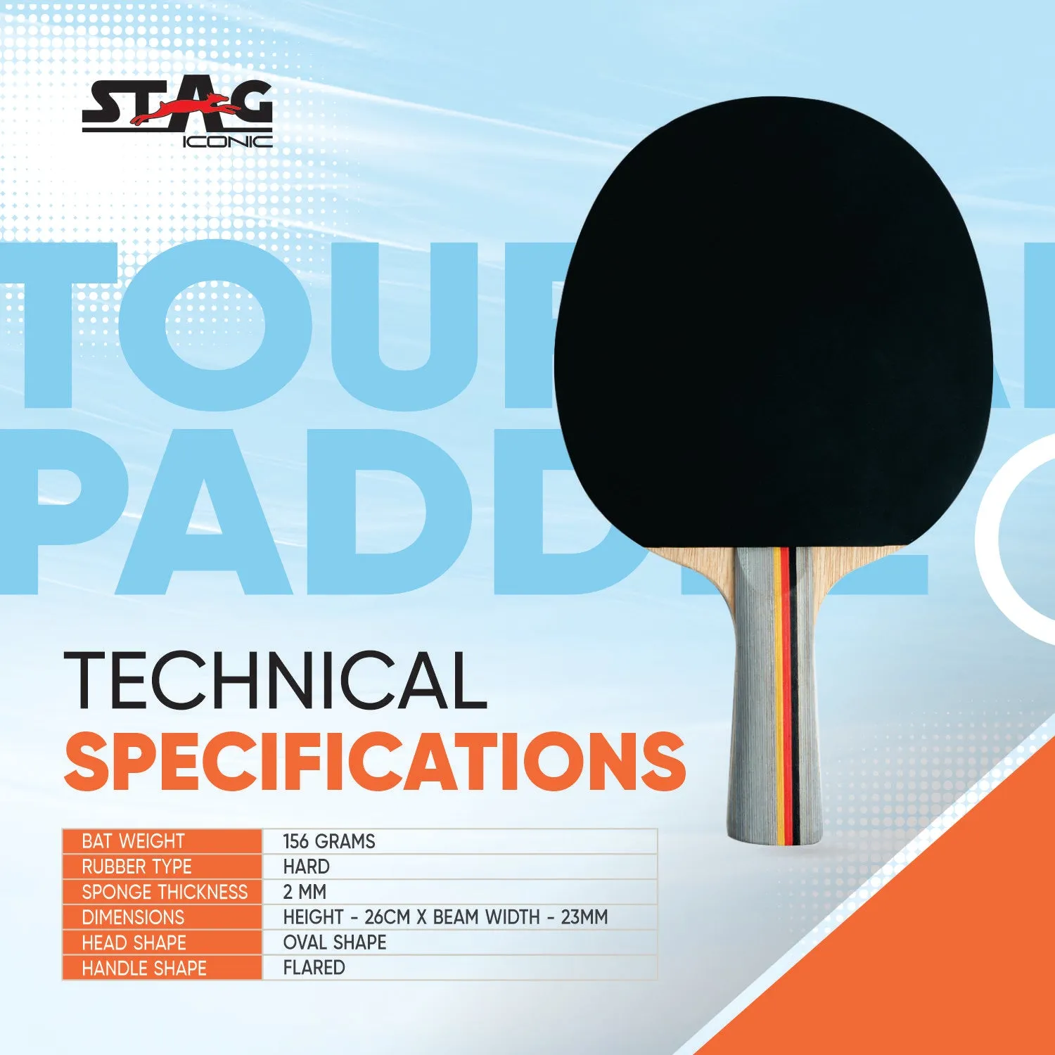 Stag Iconic Tournament Tischtennisschläger Kontrolle