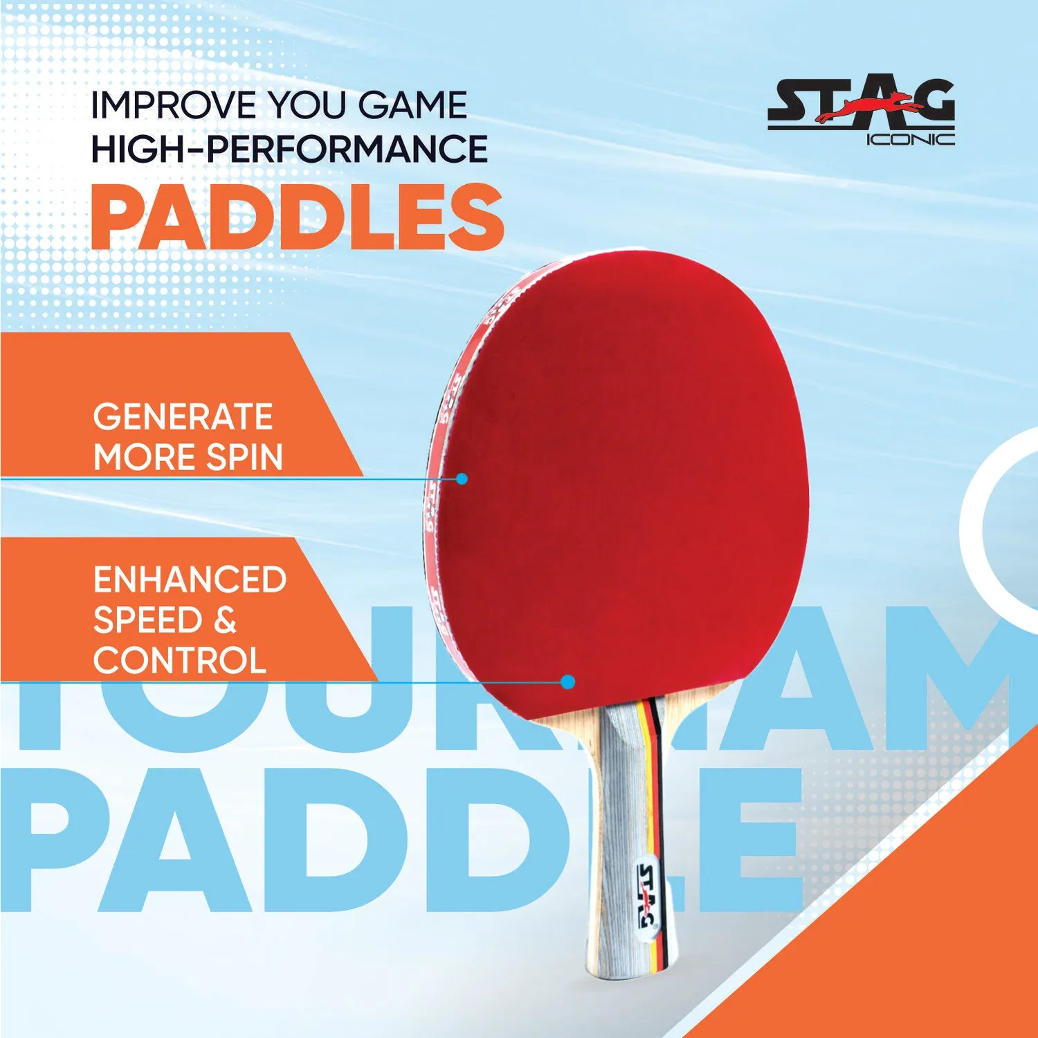 Stag Iconic Tournament Tischtennisschläger Kontrolle