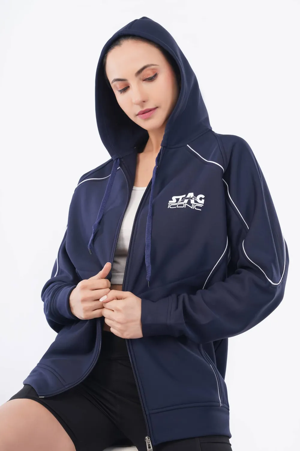 Stag Iconic Damen Sporthoodie mit Reissverschluss