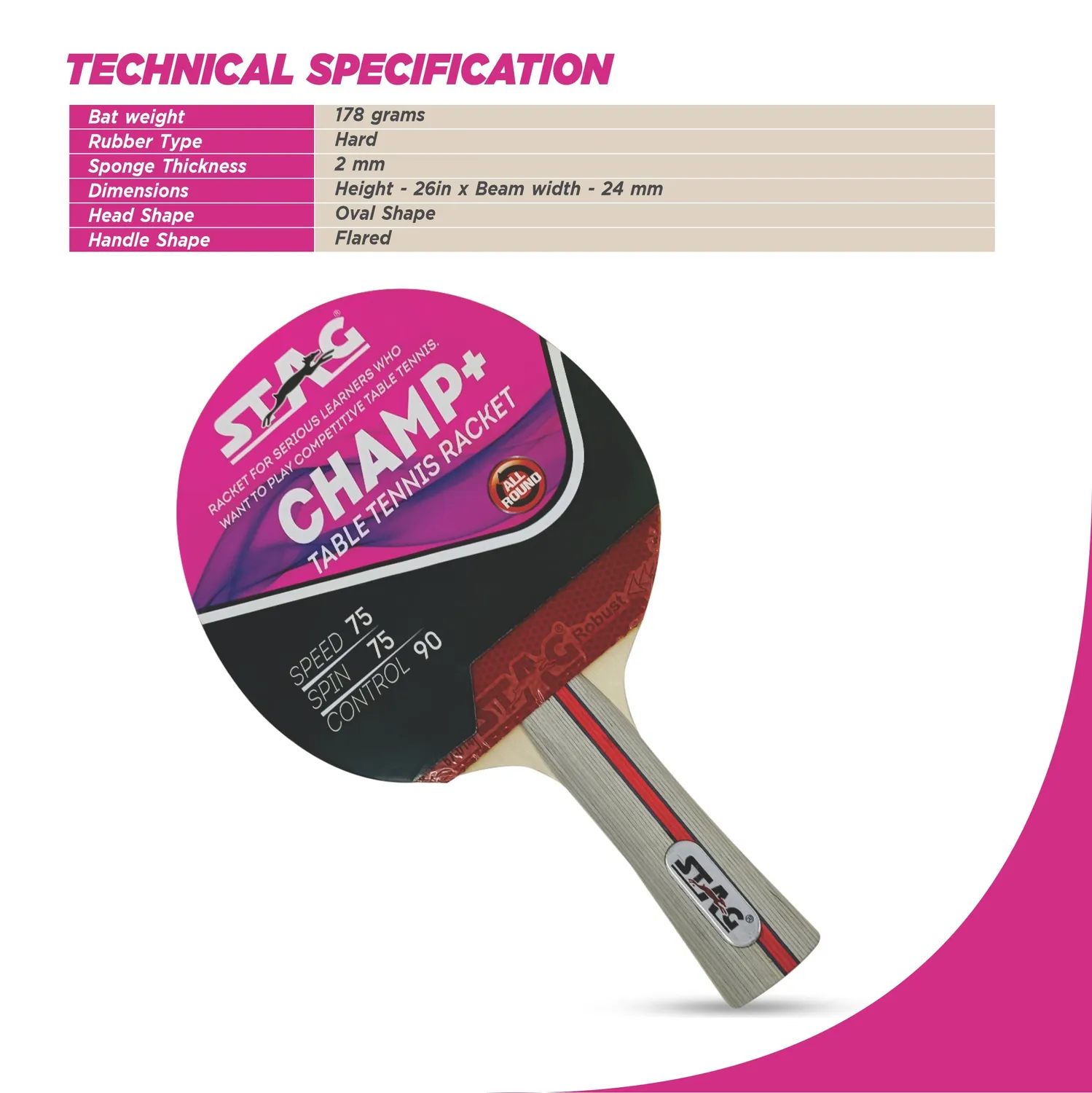 Stag Iconic Champs+ Tischtennis-Set