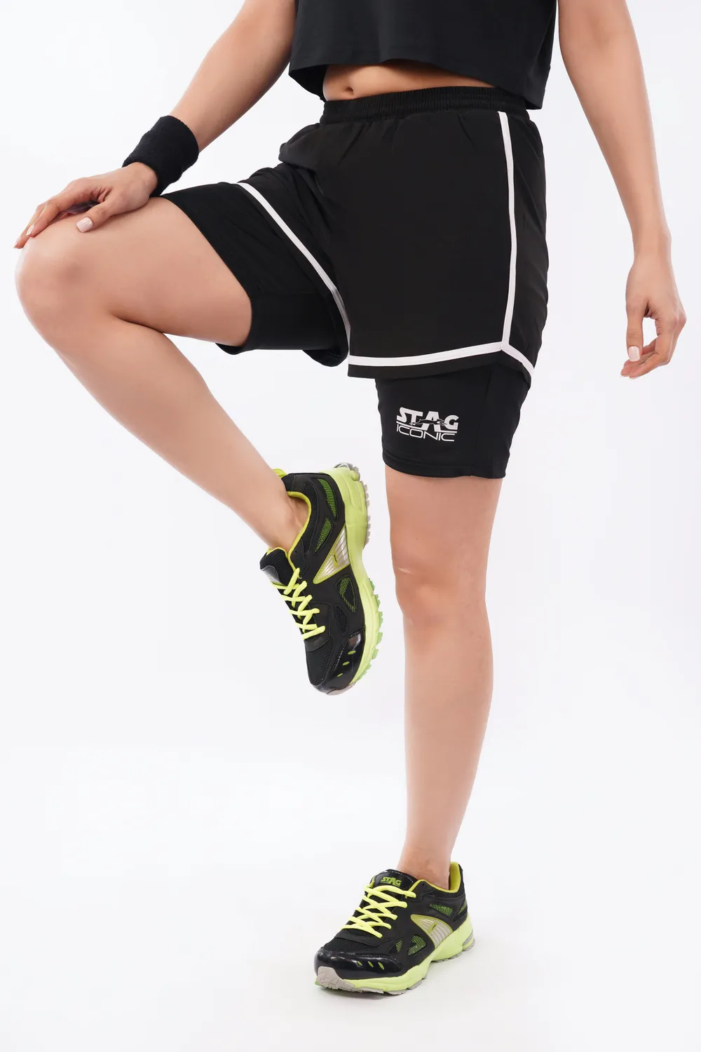 Stag Iconic Damen Laufshorts zweilagig