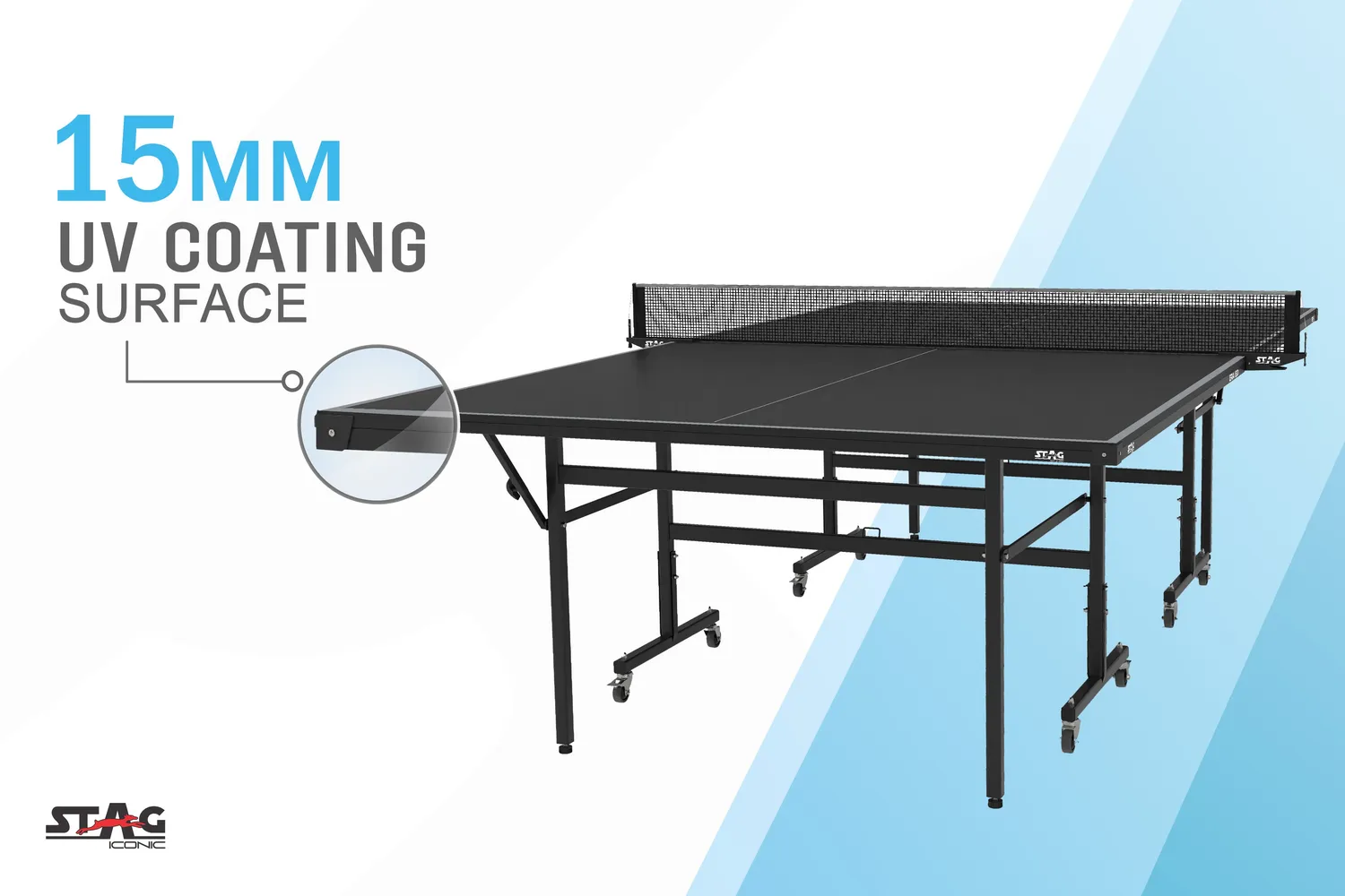 Stag Iconic Era 150 Tischtennistisch Indoor Schwarz UV-beschichtet