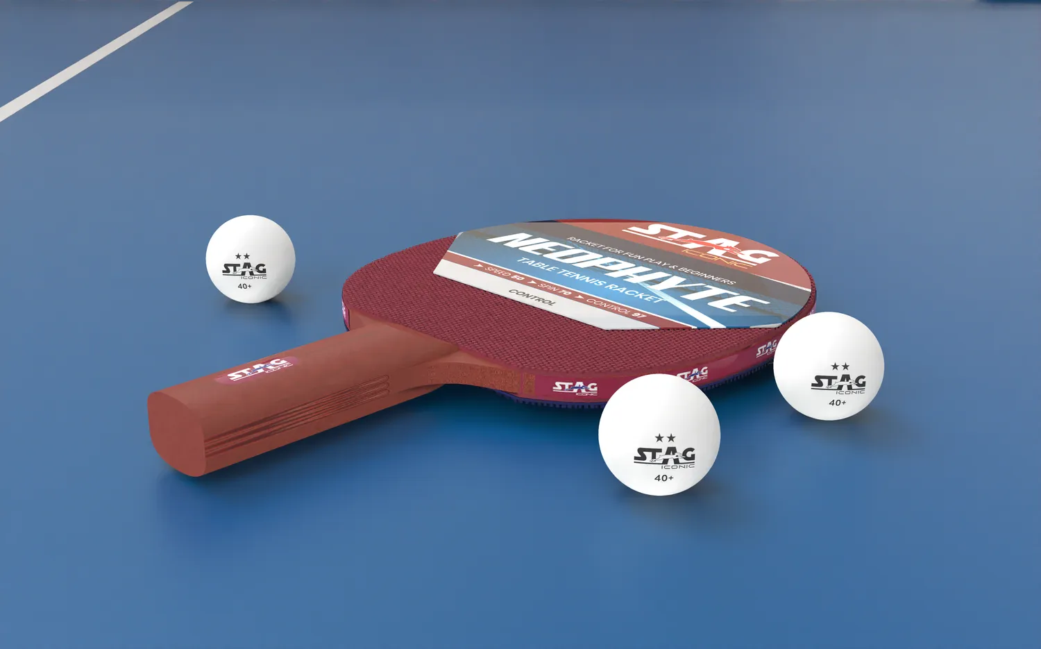 Stag Iconic Neophyte Table Tennis Playset with White Ball Tischtennis-Set