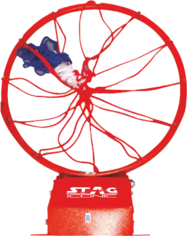 Stag Iconic Basketballring mit Netz 3 Federn Stahl