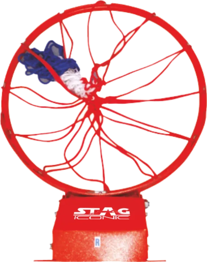 Stag Iconic Basketballring mit Netz 3 Federn Stahl