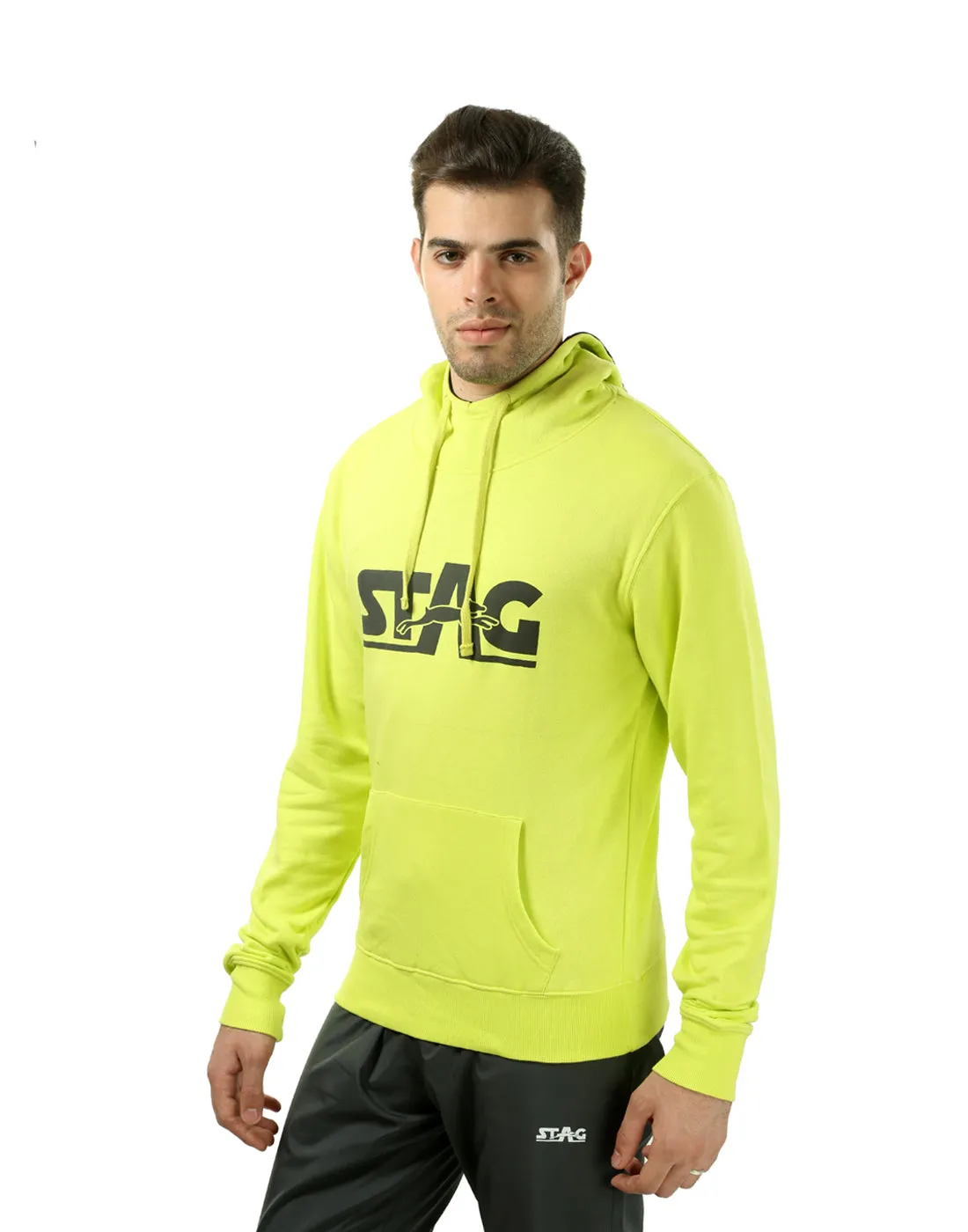Stag Iconic SS-SH4 Hoodie Neongrün Kängurutasche