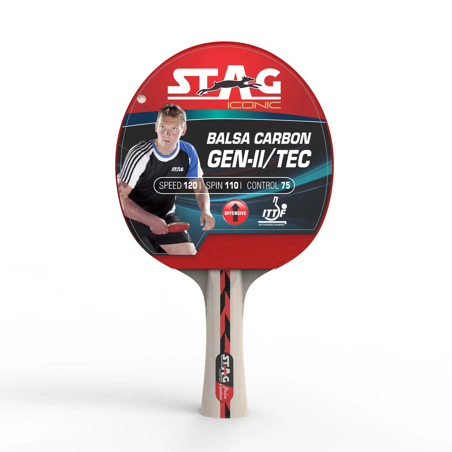 Stag Iconic Balsa Carbon Gen 2 Tischtennisschläger Hülle Tempo