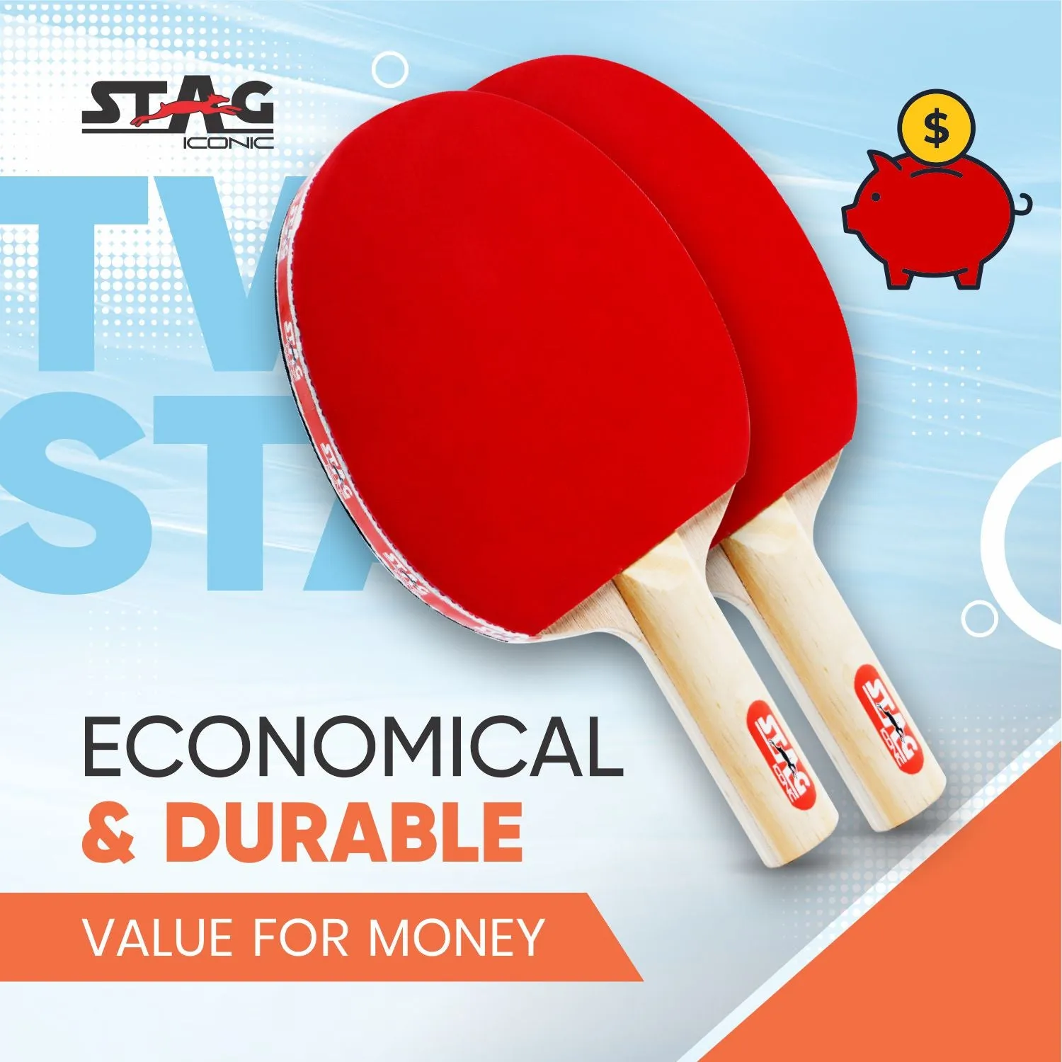 Stag Iconic 2 Star Tischtennisschläger Kontrolle