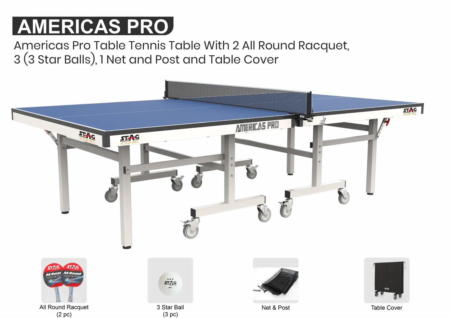 Stag Iconic Americas Pro Tischtennisplatte 25 mm ITTF