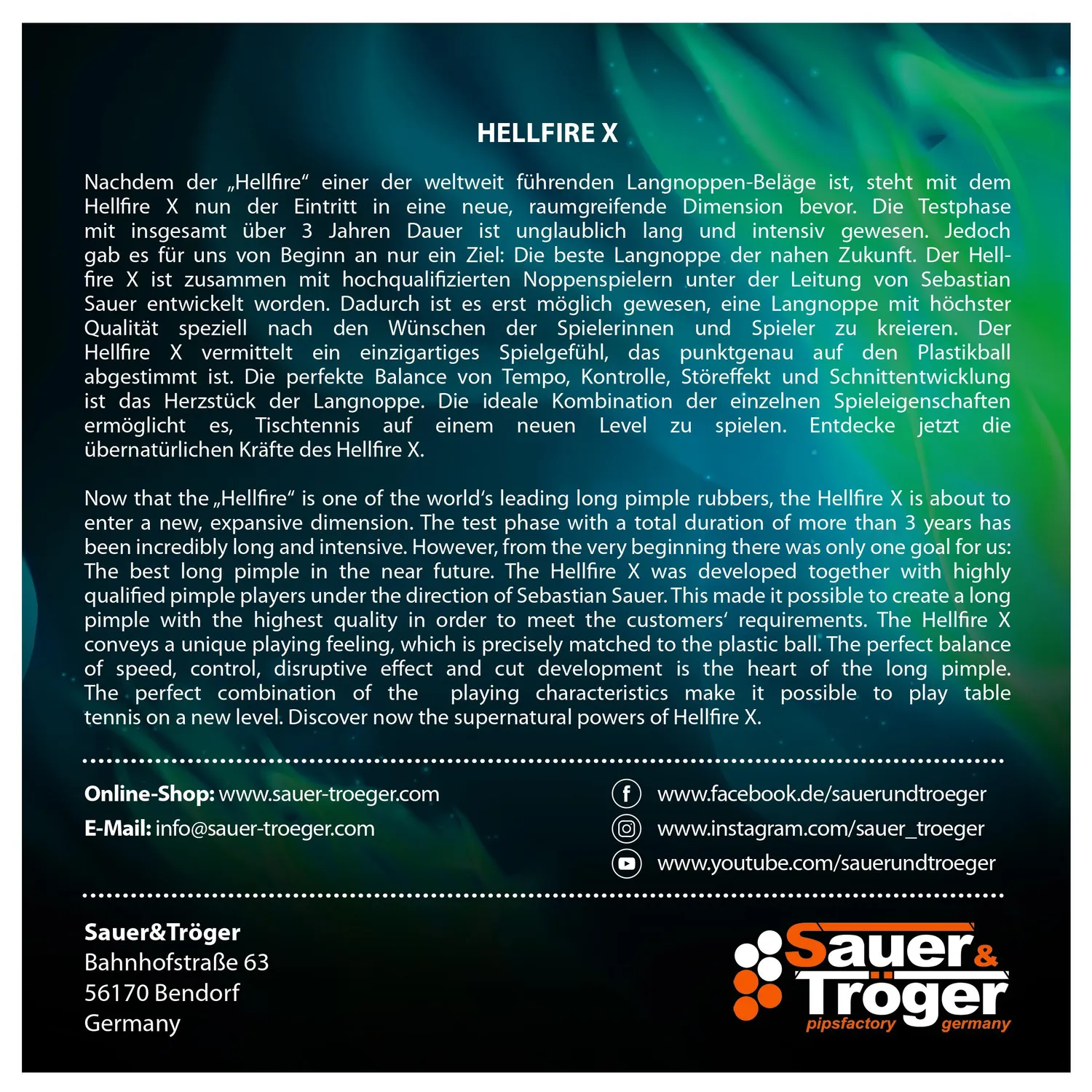 Sauer & Tröger Hellfire X Lange Noppe Störeffekt
