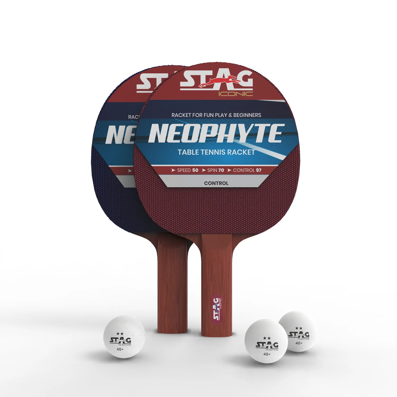 Stag Iconic Neophyte Table Tennis Playset with White Ball Tischtennis-Set