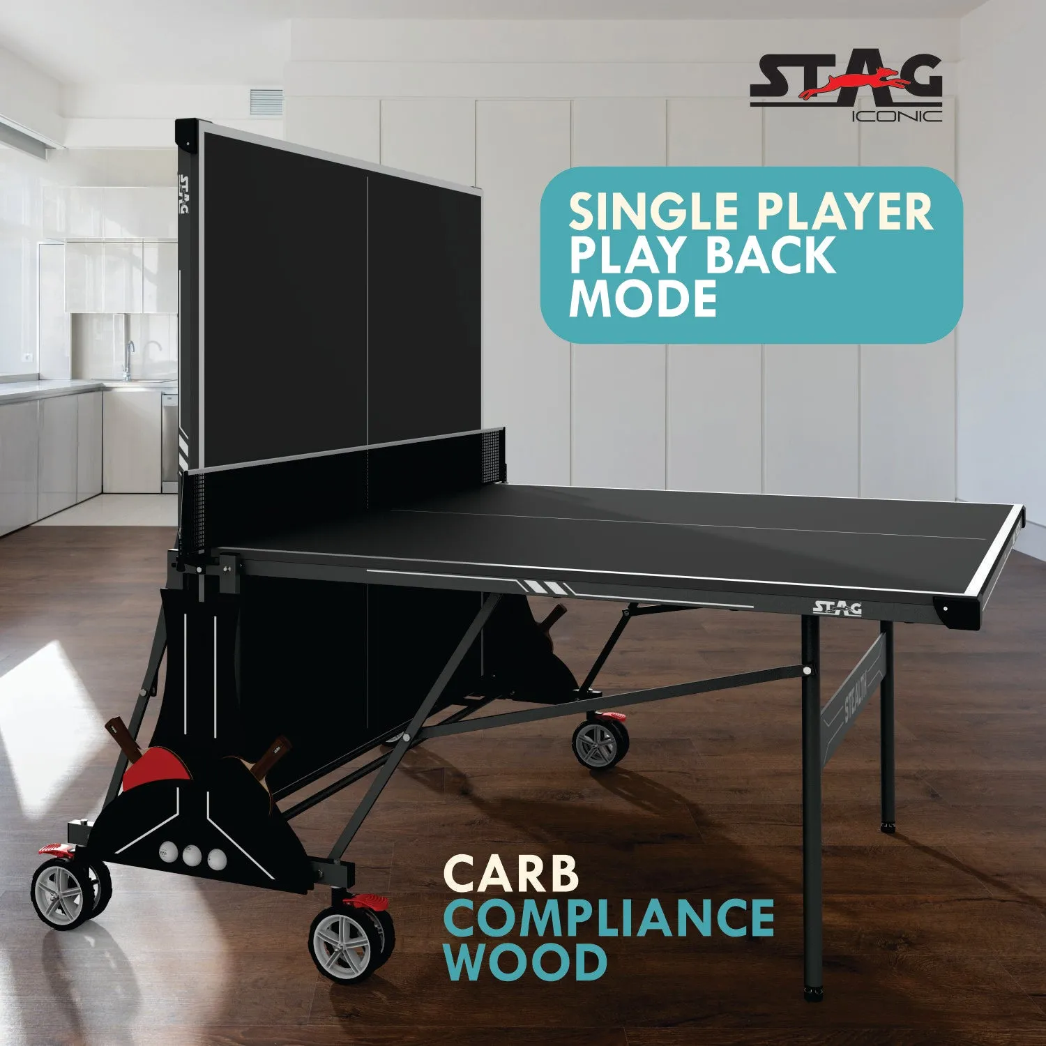 Stag Iconic Stealth Tischtennistisch klappbar schwarz