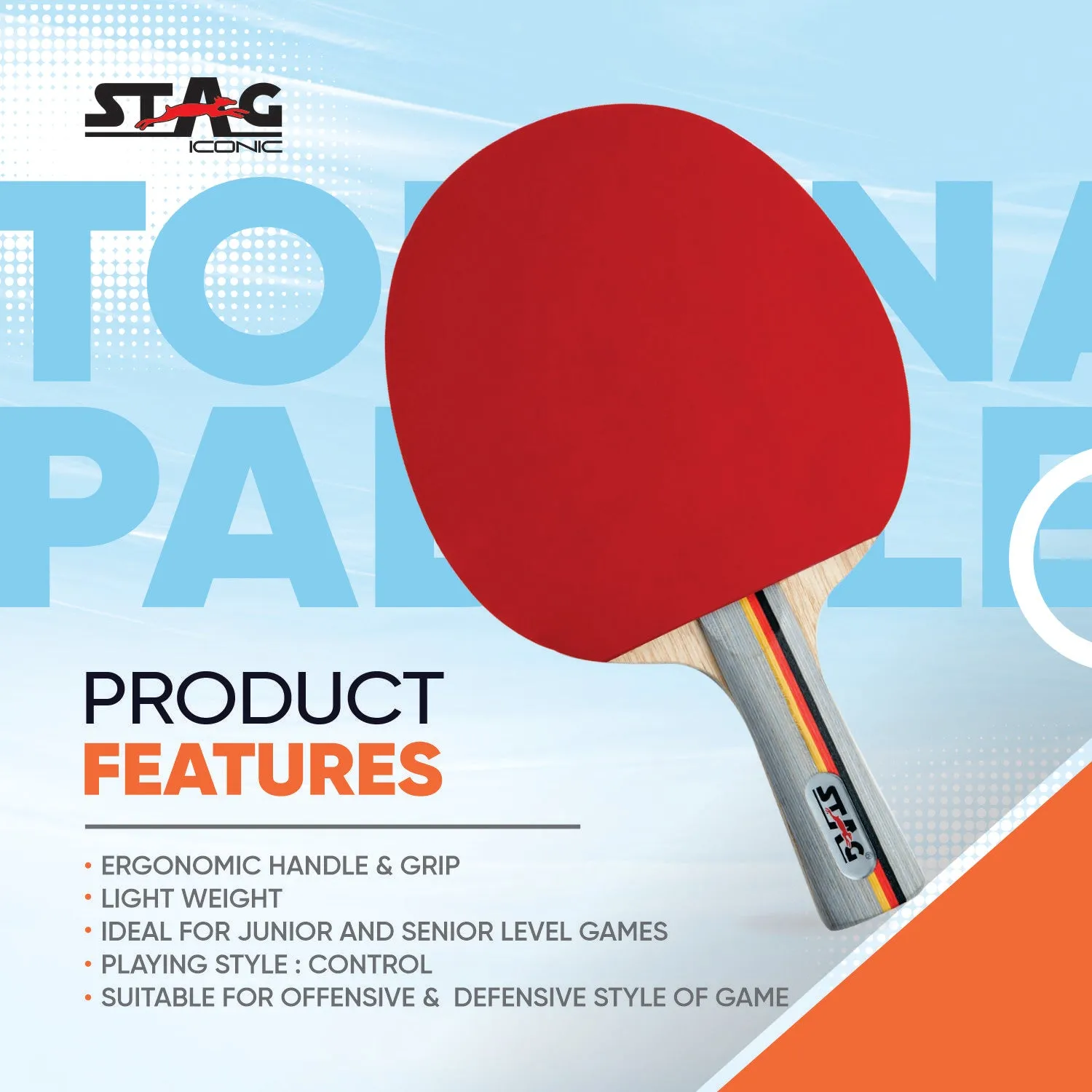 Stag Iconic Tournament Tischtennisschläger Kontrolle