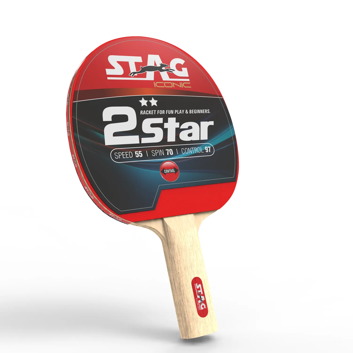 Stag Iconic 2 Star Tischtennisschläger Kontrolle