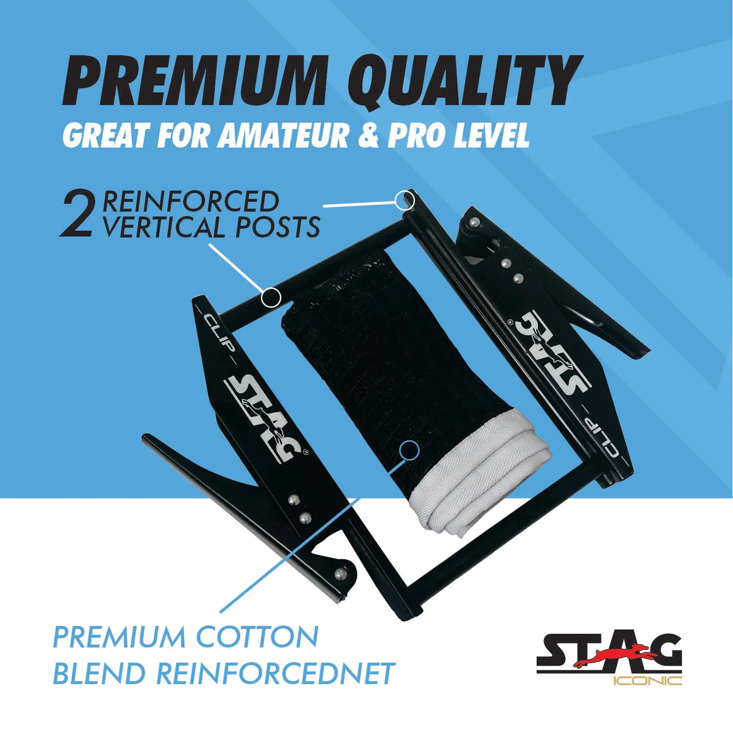 Stag Iconic Table Tennis Net & Post Set Tischtennisnetz