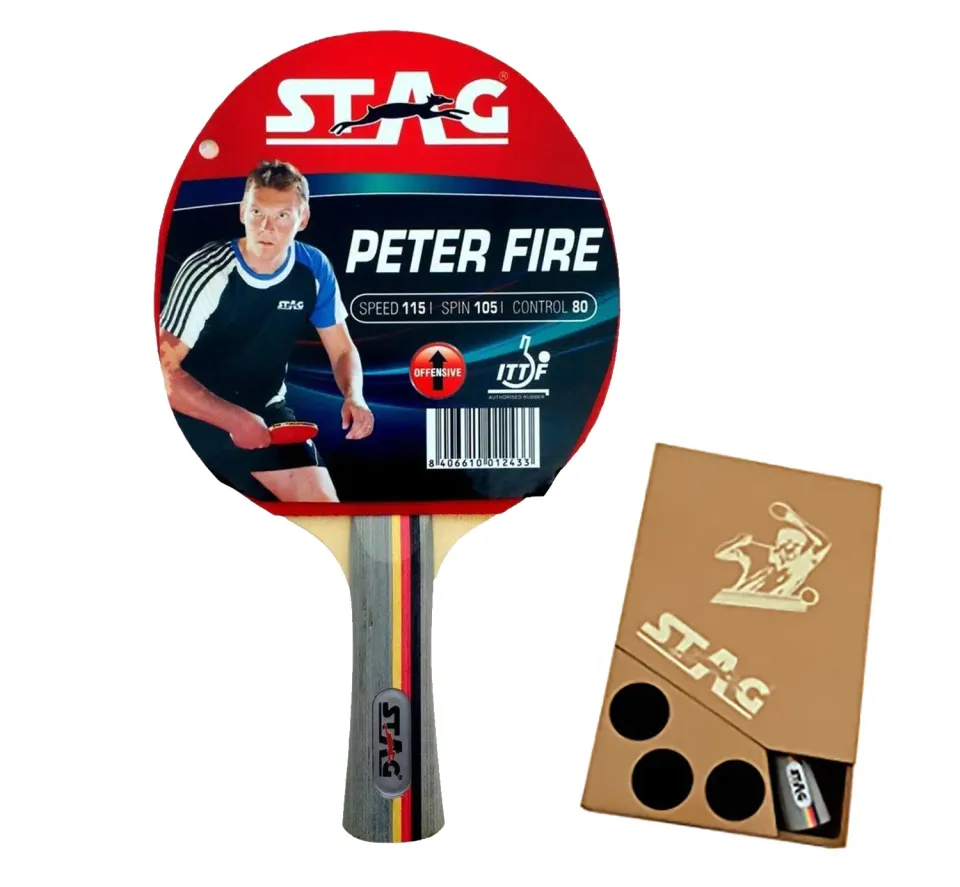 Stag Peter Fire Tischtennisschläger Holzbox offensiv