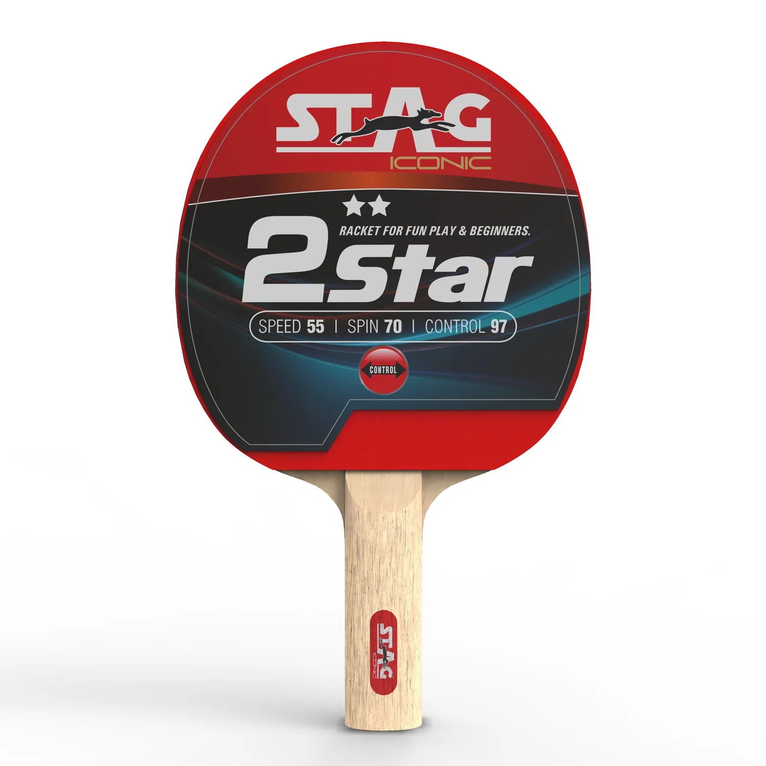 Stag Iconic 2 Star Tischtennisschläger Kontrolle