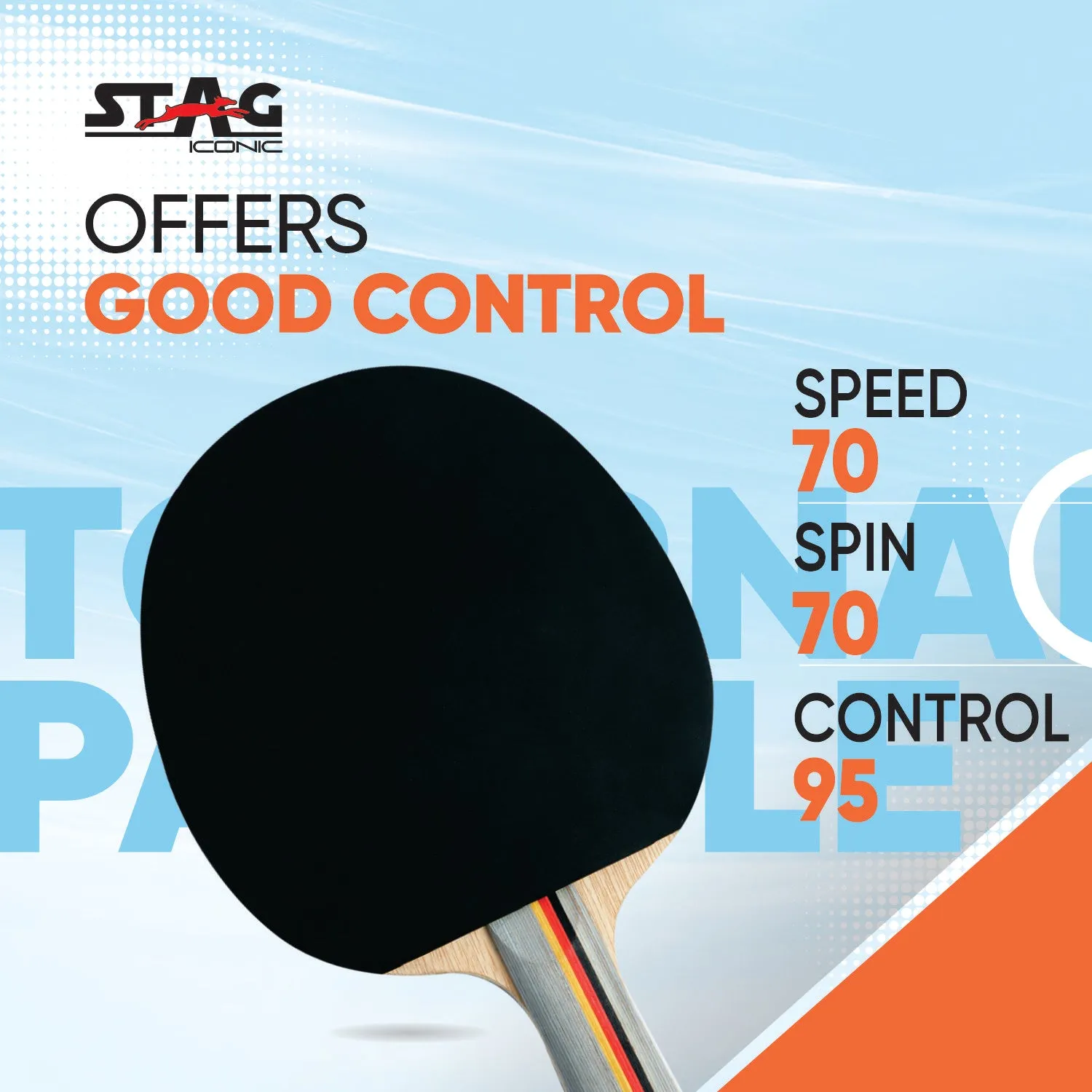 Stag Iconic Tournament Tischtennisschläger Kontrolle