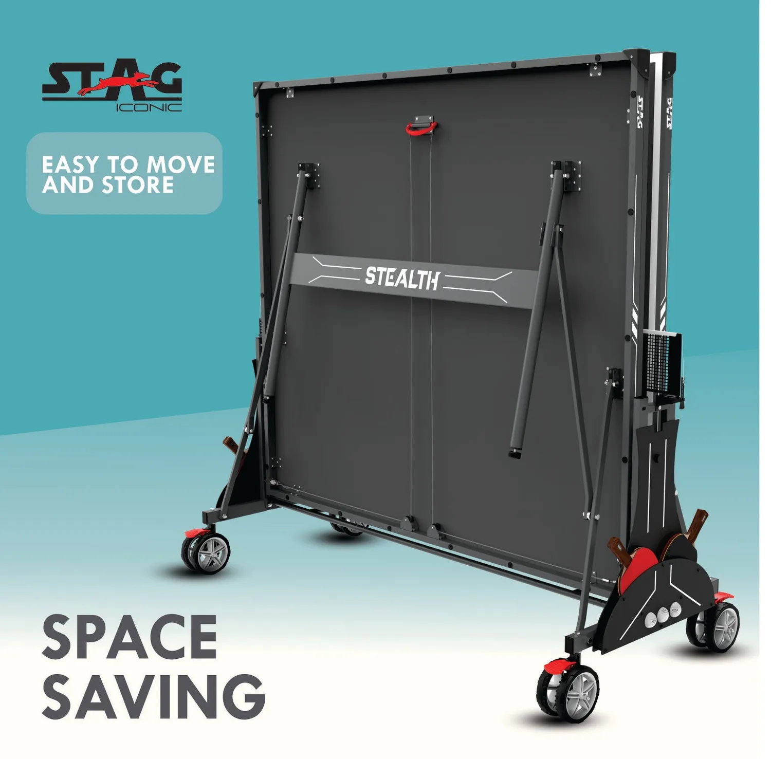Stag Iconic Stealth Tischtennistisch klappbar schwarz