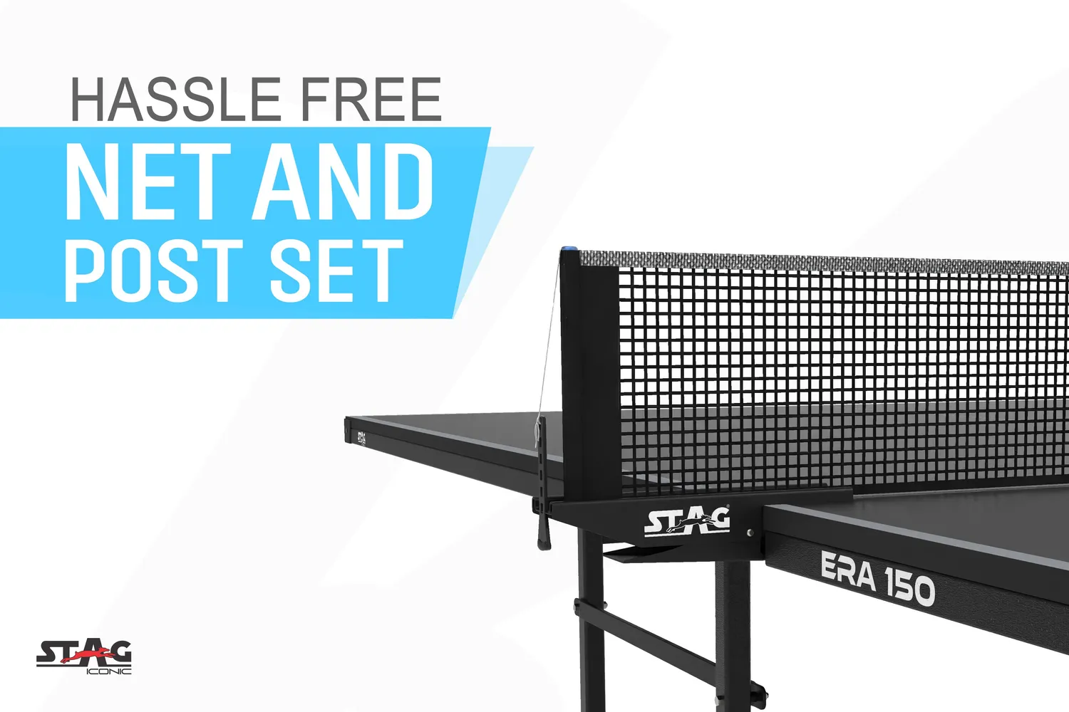 Stag Iconic Era 150 Tischtennistisch Indoor Schwarz UV-beschichtet