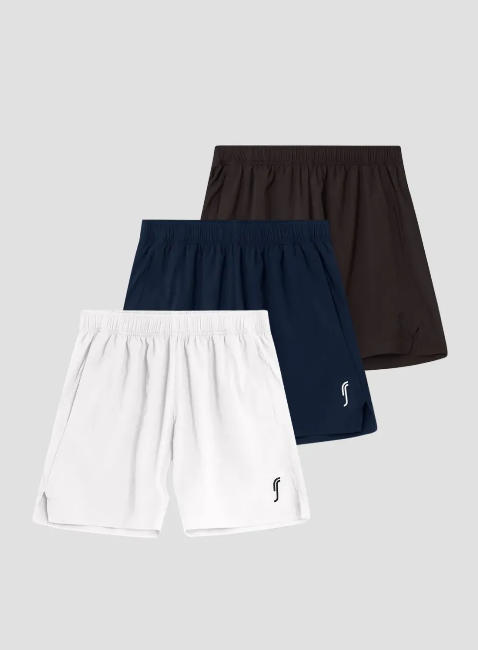 Robin Soderling Performance Shorts Herren 3er-Pack Navy Weiß Schwarz