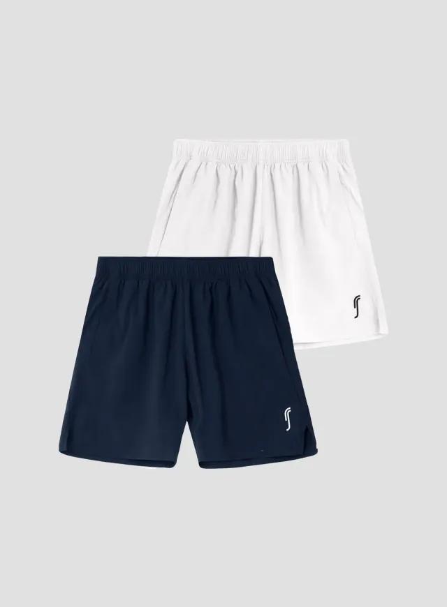 Robin Soderling Performance Shorts 2-Pack Shorts Herren Navy Weiß