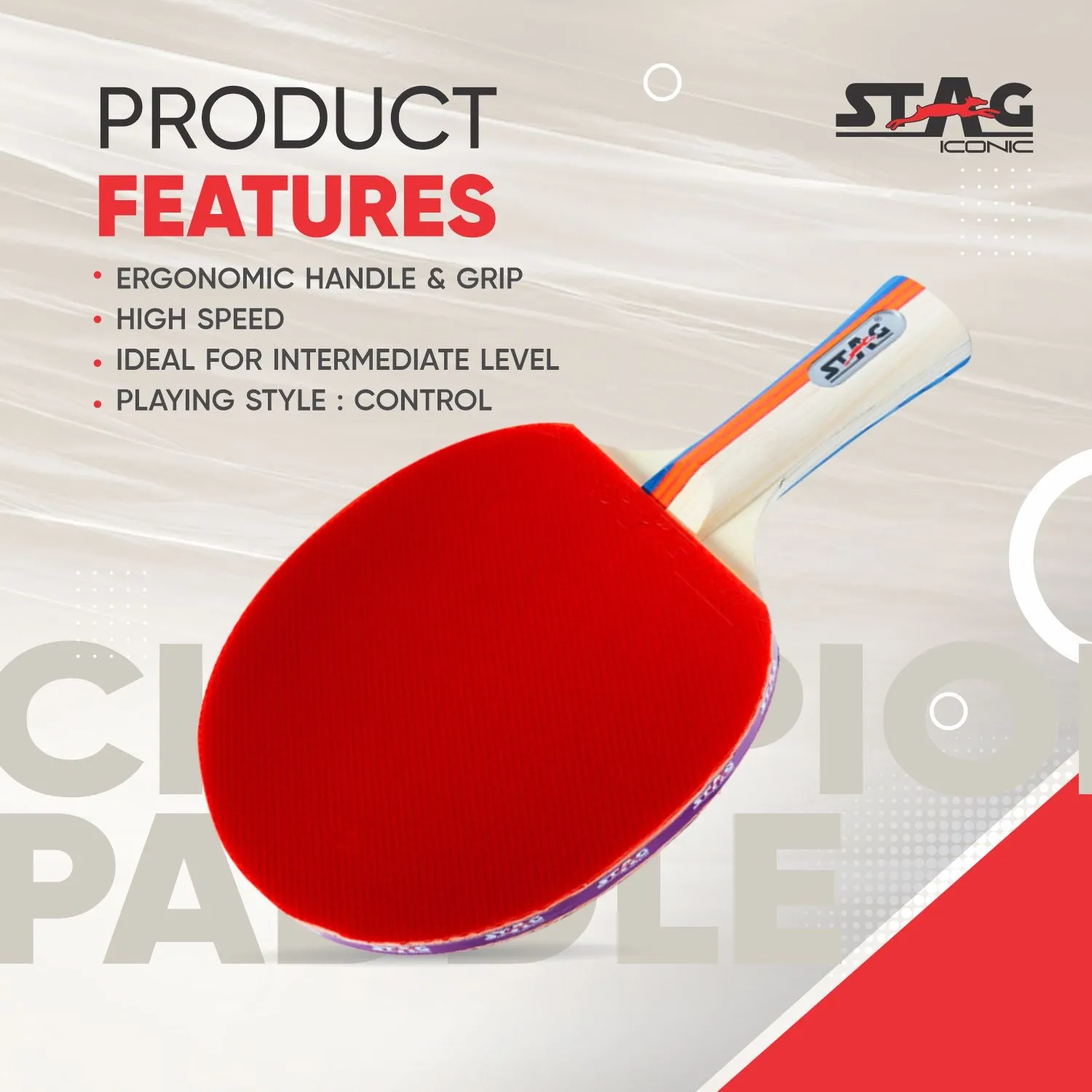 Stag Iconic Championship Tischtennisschläger 3 mm Belag