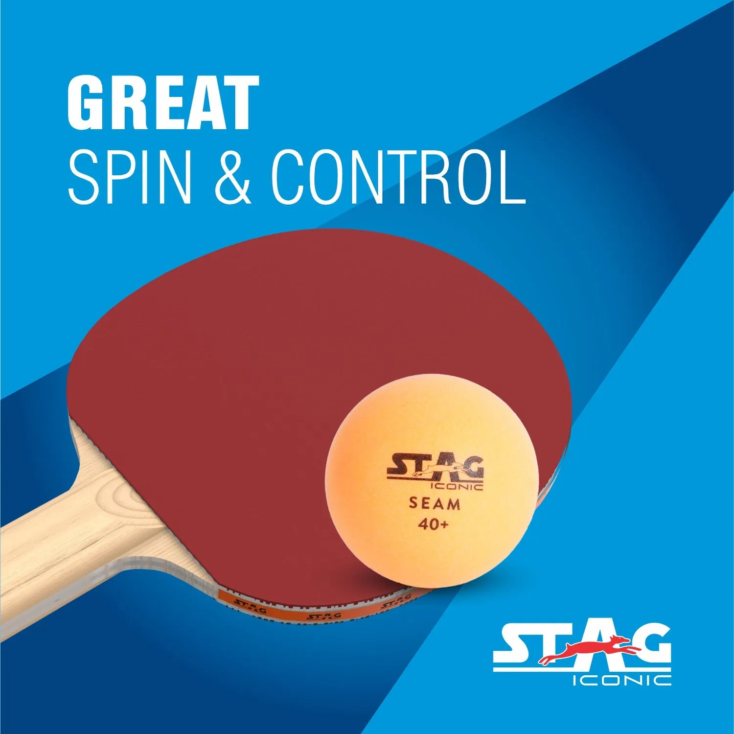 Stag Iconic Seam Tischtennisbälle ABS 40 mm