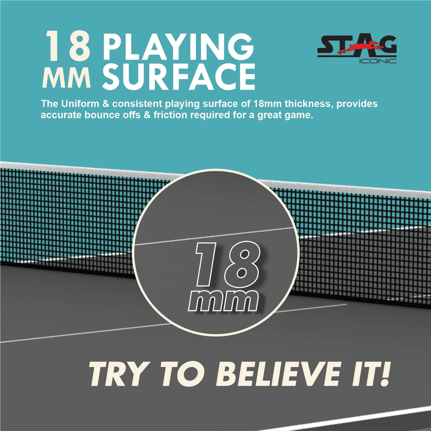 Stag Iconic Stealth Tischtennistisch klappbar schwarz