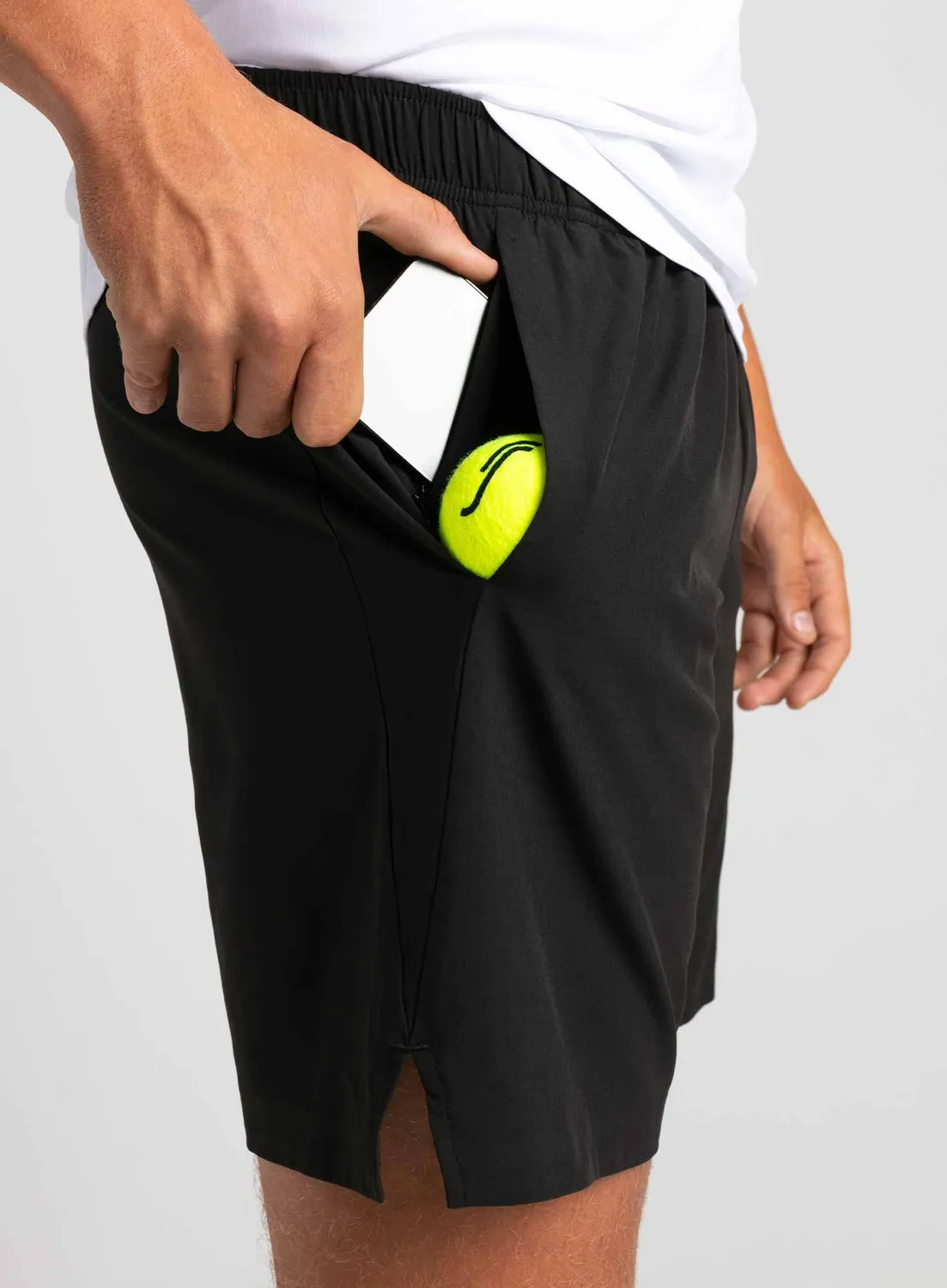 Robin Soderling Performance Shorts Tennisshorts 3er schwarz Balltaschen
