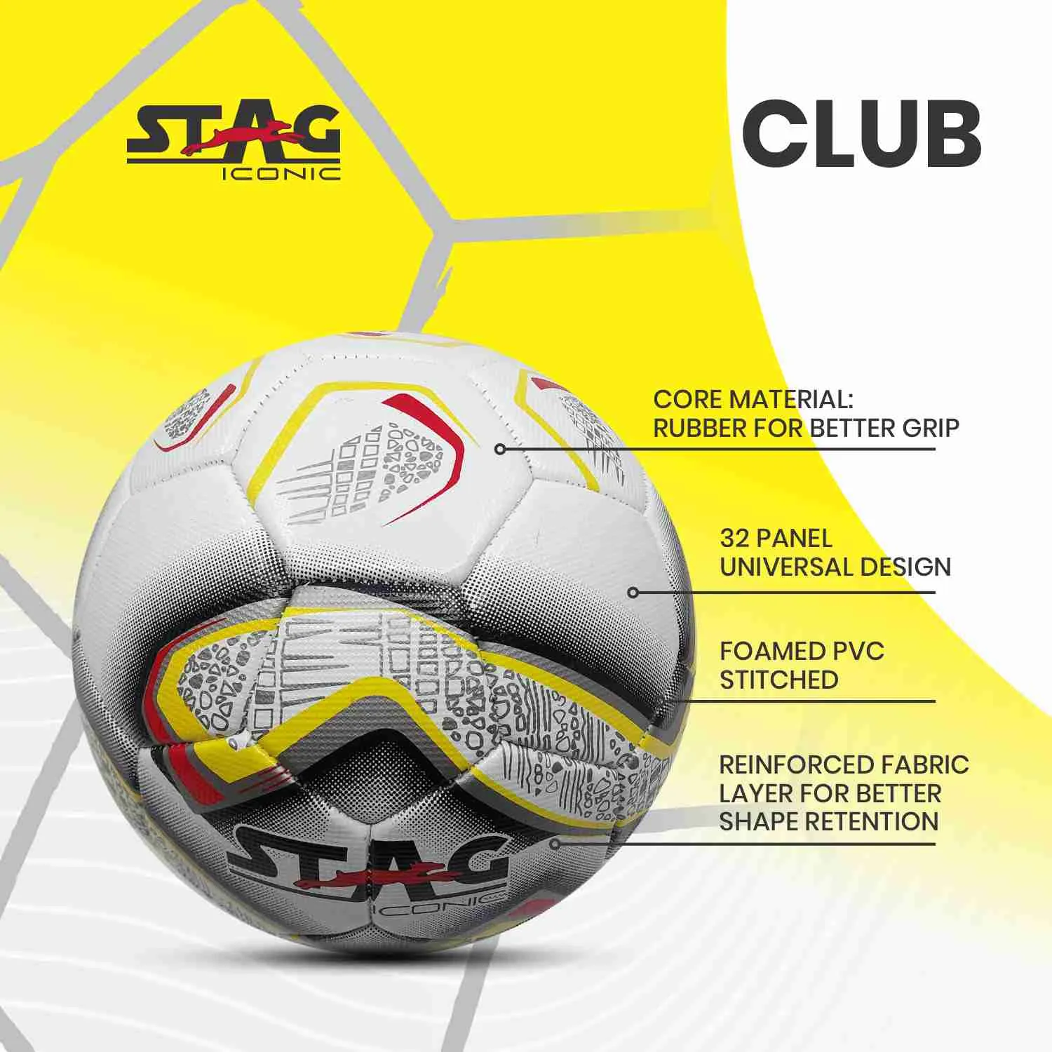 Stag Iconic Club Fußball Größe 5 für Kinder