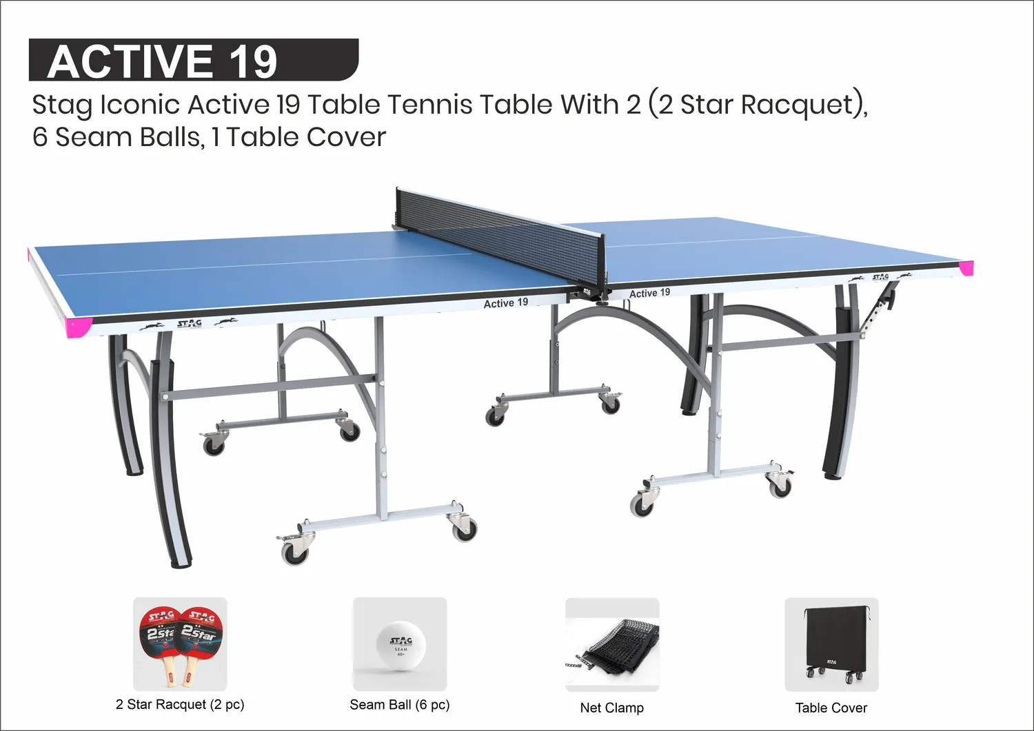 Stag Iconic Active 19 Tischtennistisch klappbar Turniergröße