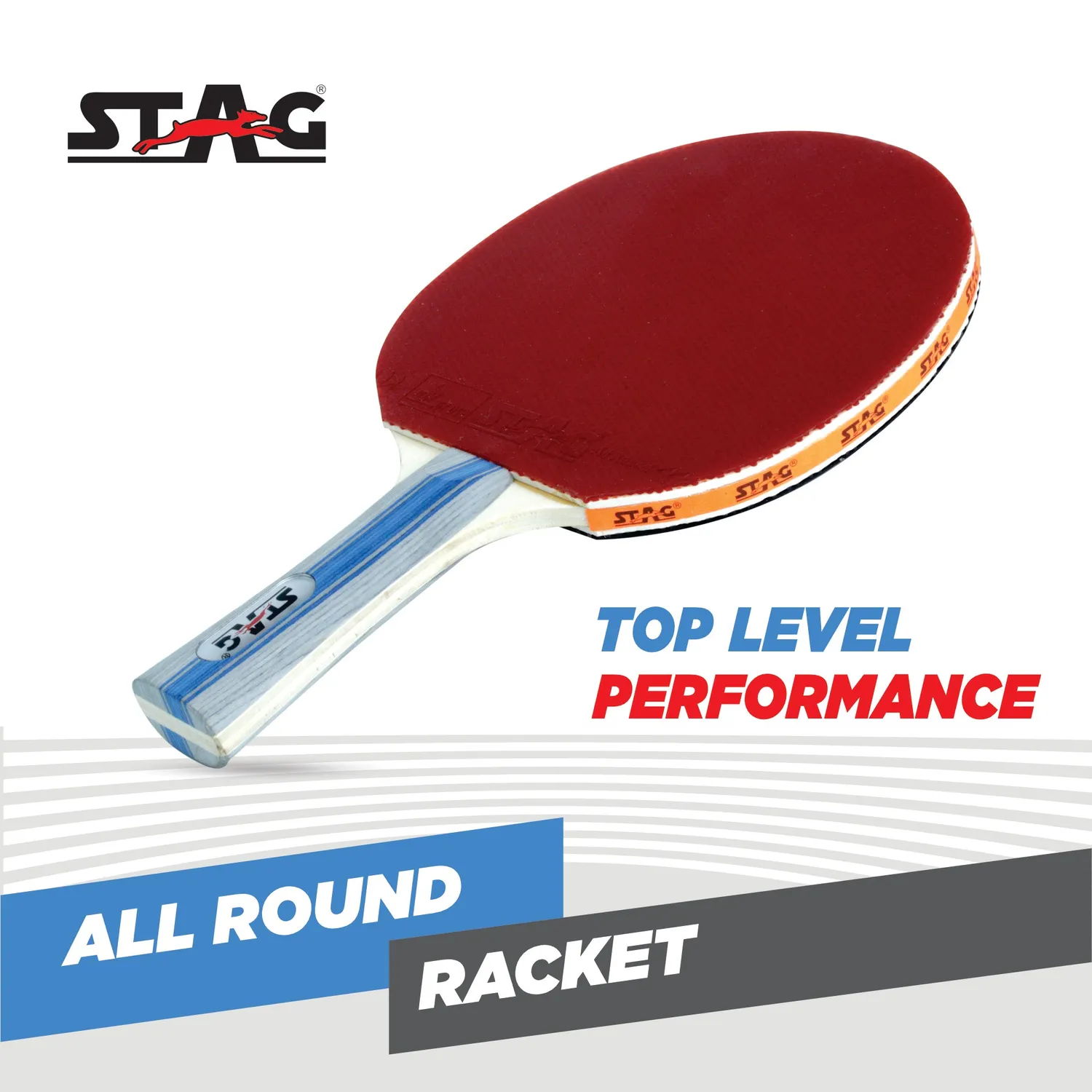 Stag Iconic All Round Tischtennisschläger Rot 2 mm