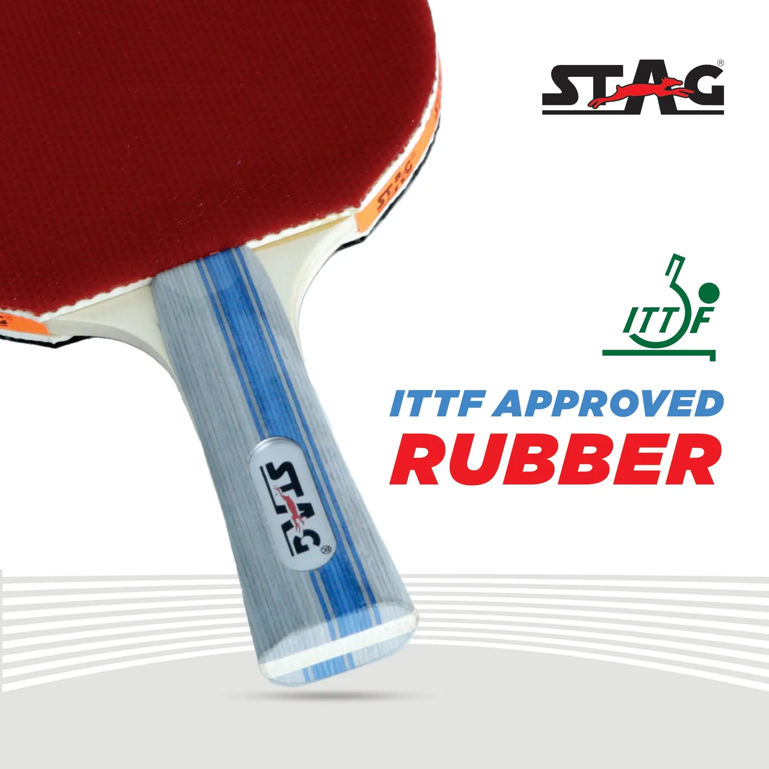 Stag Iconic All Round Tischtennisschläger Rot 2 mm