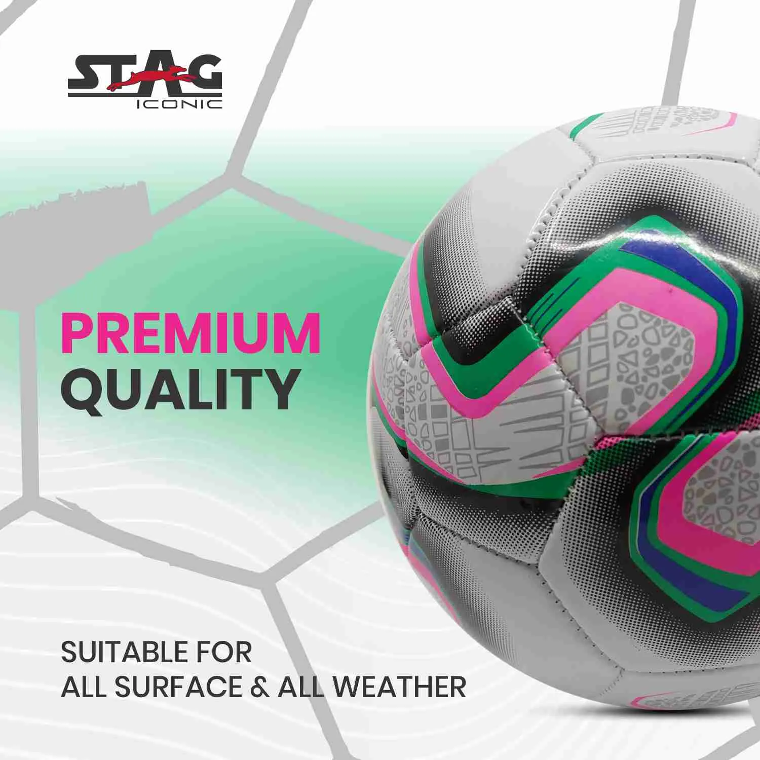 Stag Iconic Striker Fußball Größe 5, PVC