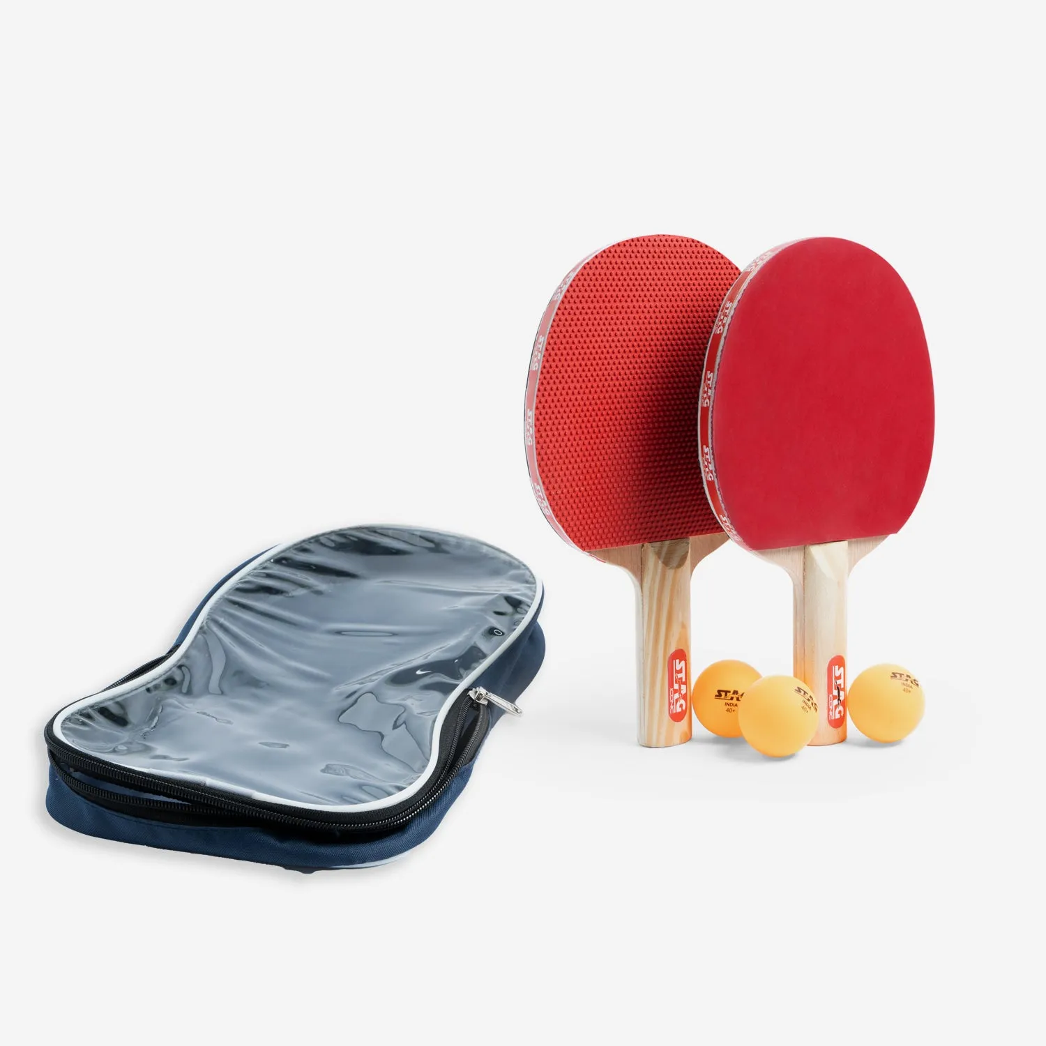 Stag Iconic 1 Star Tischtennis-Set 2 Schläger 3 Bälle mit Hülle