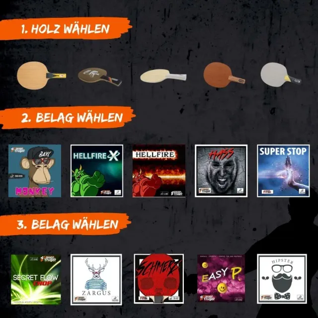 Sauer & Tröger Komplettschläger Bundle 2 Beläge Holz