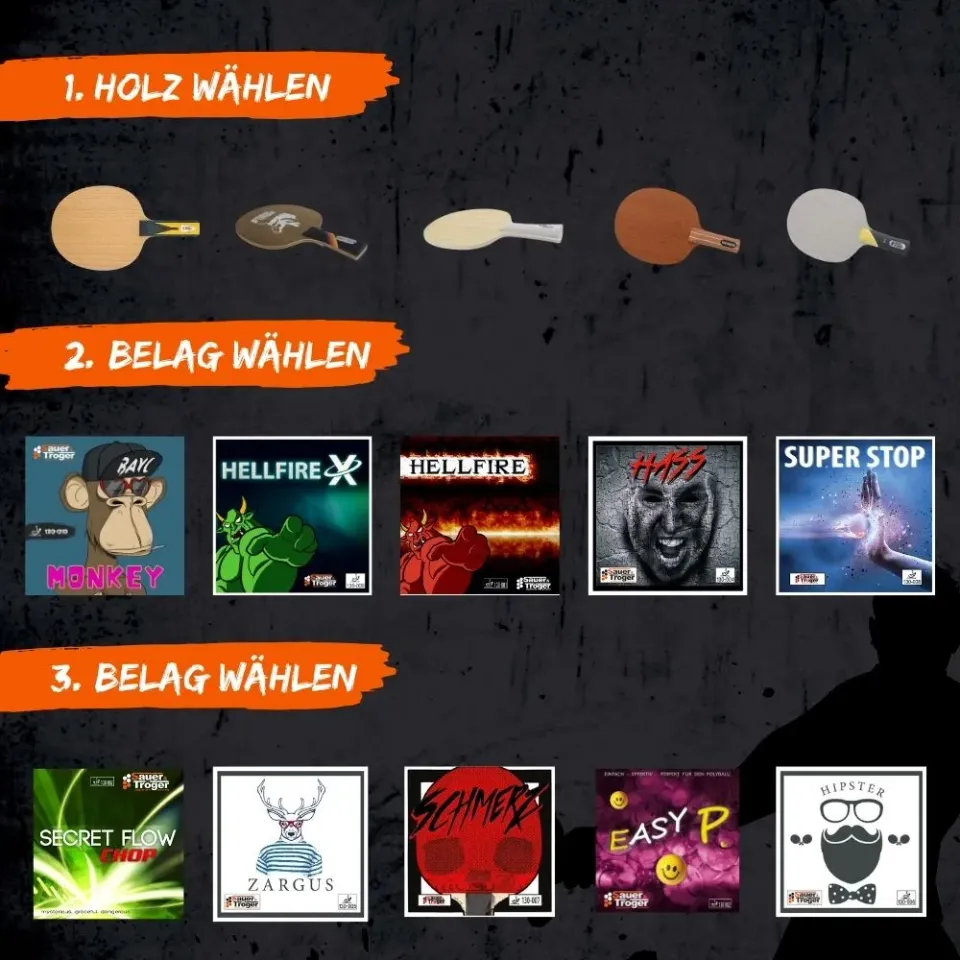 Sauer & Tröger Komplettschläger Bundle 2 Beläge Holz