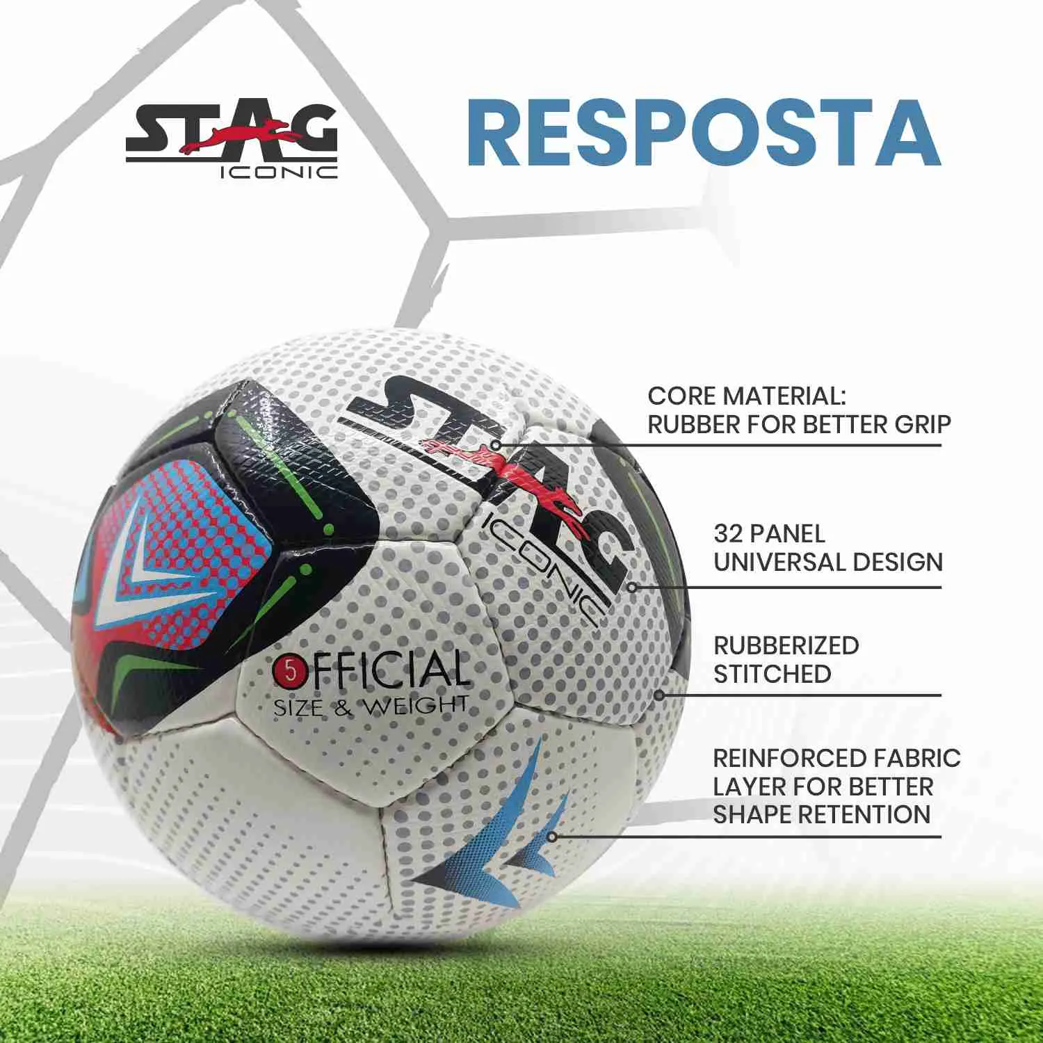 Stag Iconic Reposta Fussball Gr. 5 32 Panels Thermobond