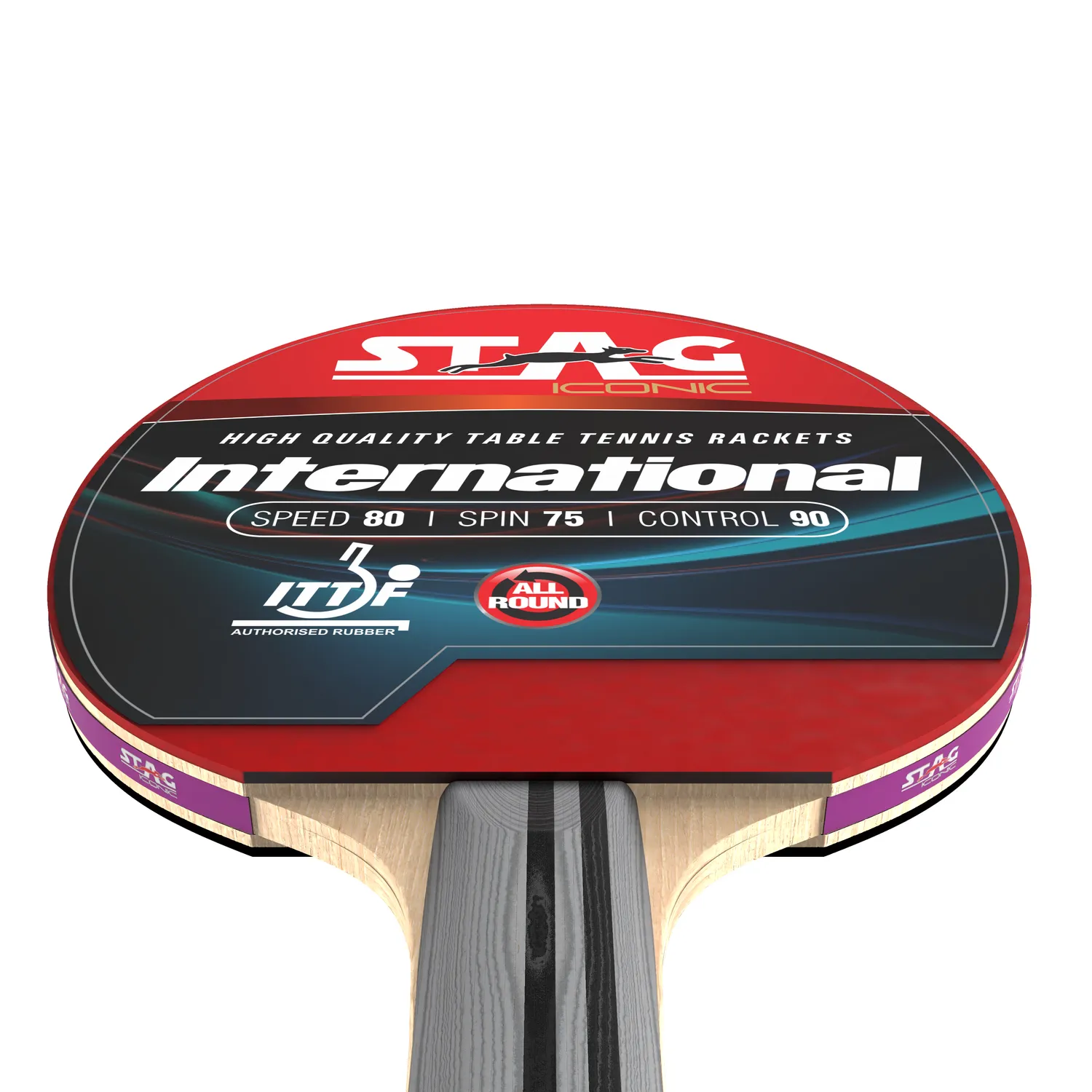 Stag International Tischtennisschläger Holzbox ITTF-Belag
