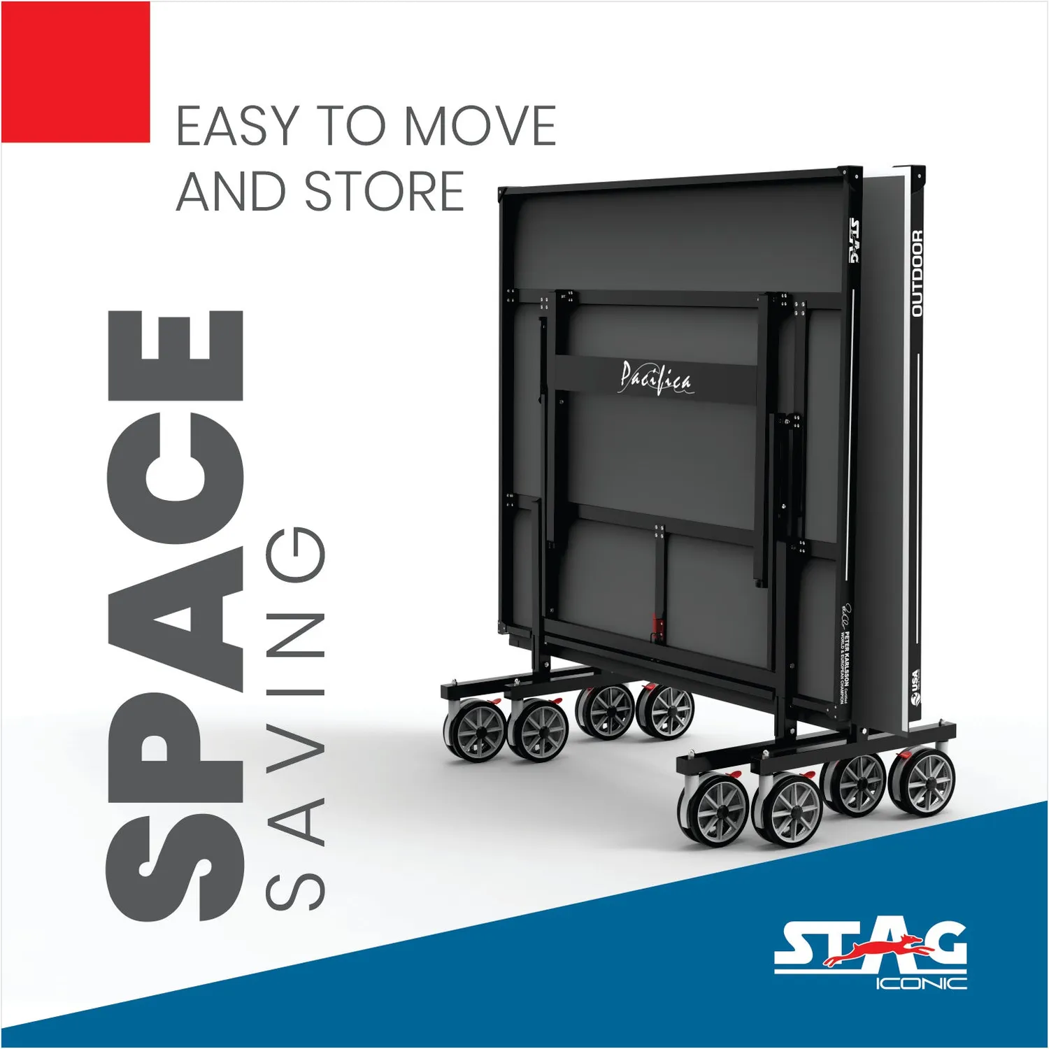 Stag Iconic Pacifica Tischtennistisch Schwarz Indoor-Outdoor