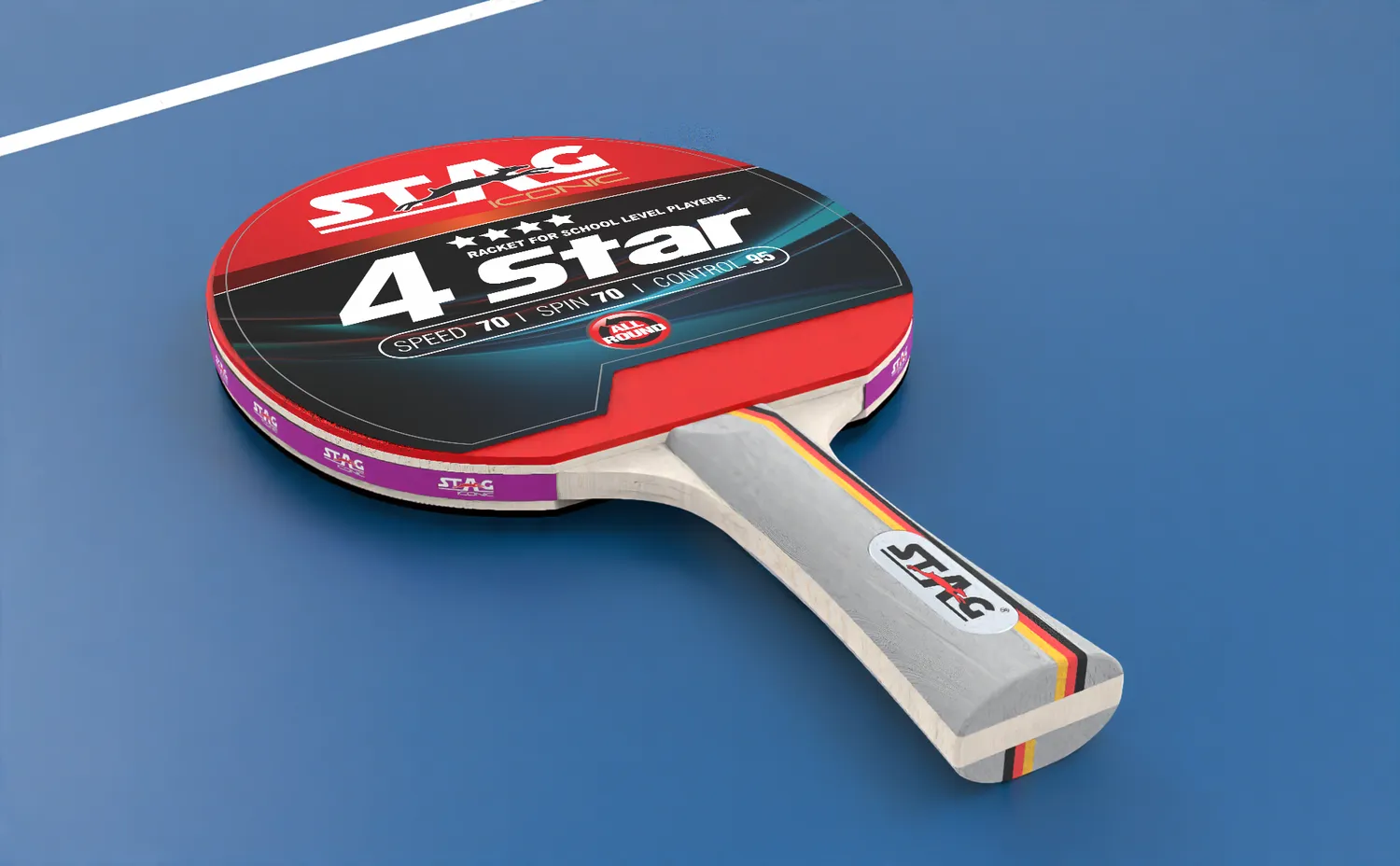 Stag Iconic 4 Star Tischtennis-Set 2 Schläger 3 Bälle