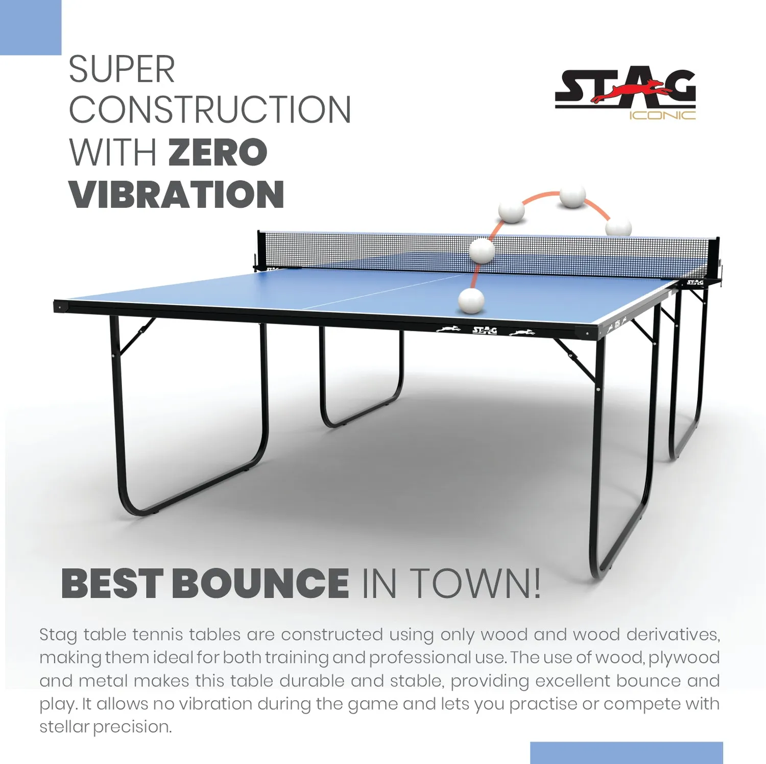 Stag Iconic Family Series Tischtennisplatte 15mm klappbar