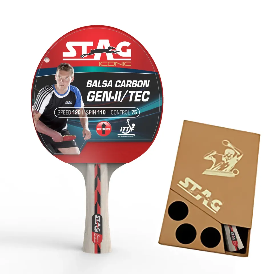 Stag Iconic Balsa Carbon Gen 2 Tischtennisschläger Hülle Tempo