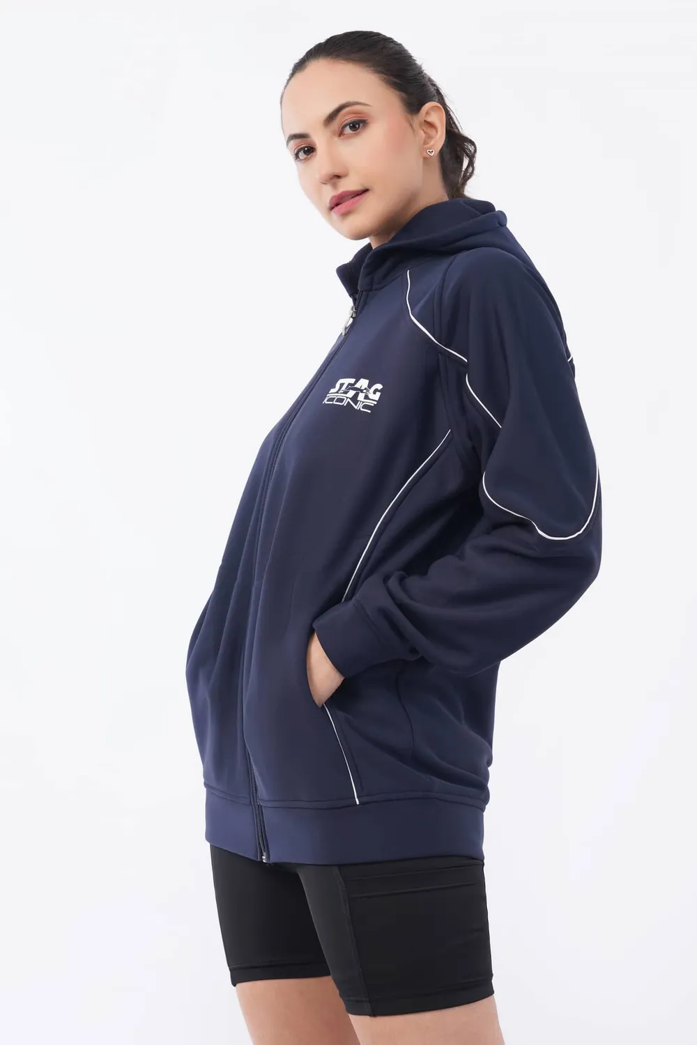 Stag Iconic Damen Sporthoodie mit Reissverschluss
