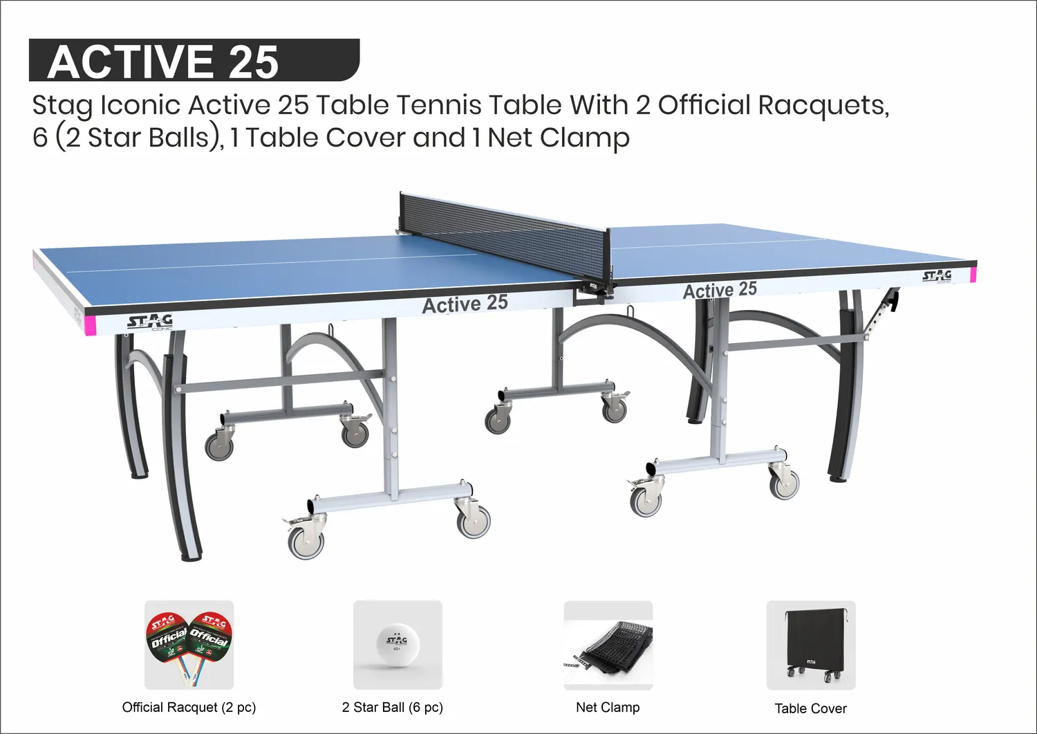 Stag Iconic Active 25 Tischtennisplatte 25mm Turnier